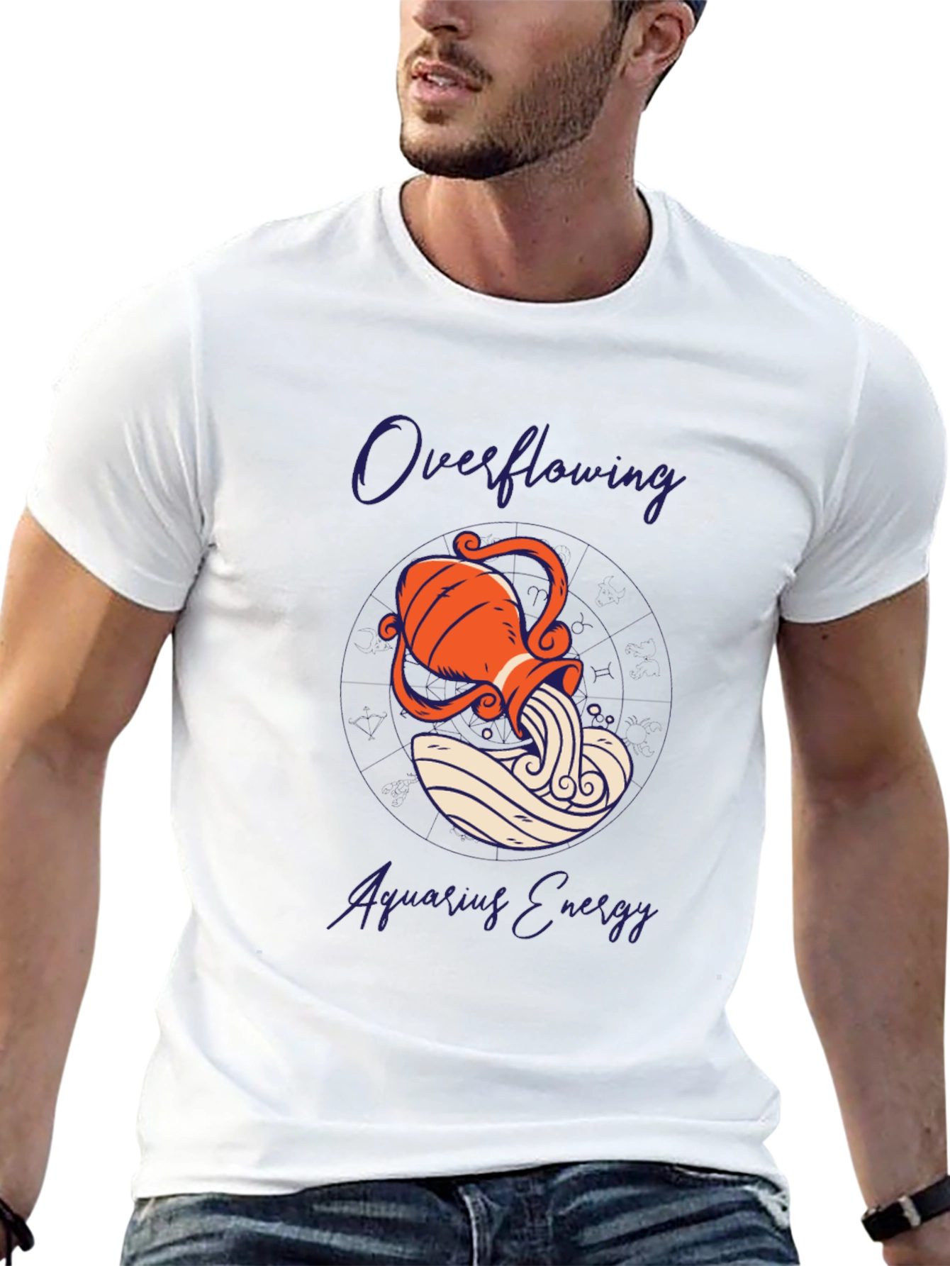 Aquarius Energy Graphic Tee - Zodiac Black T-Shirt