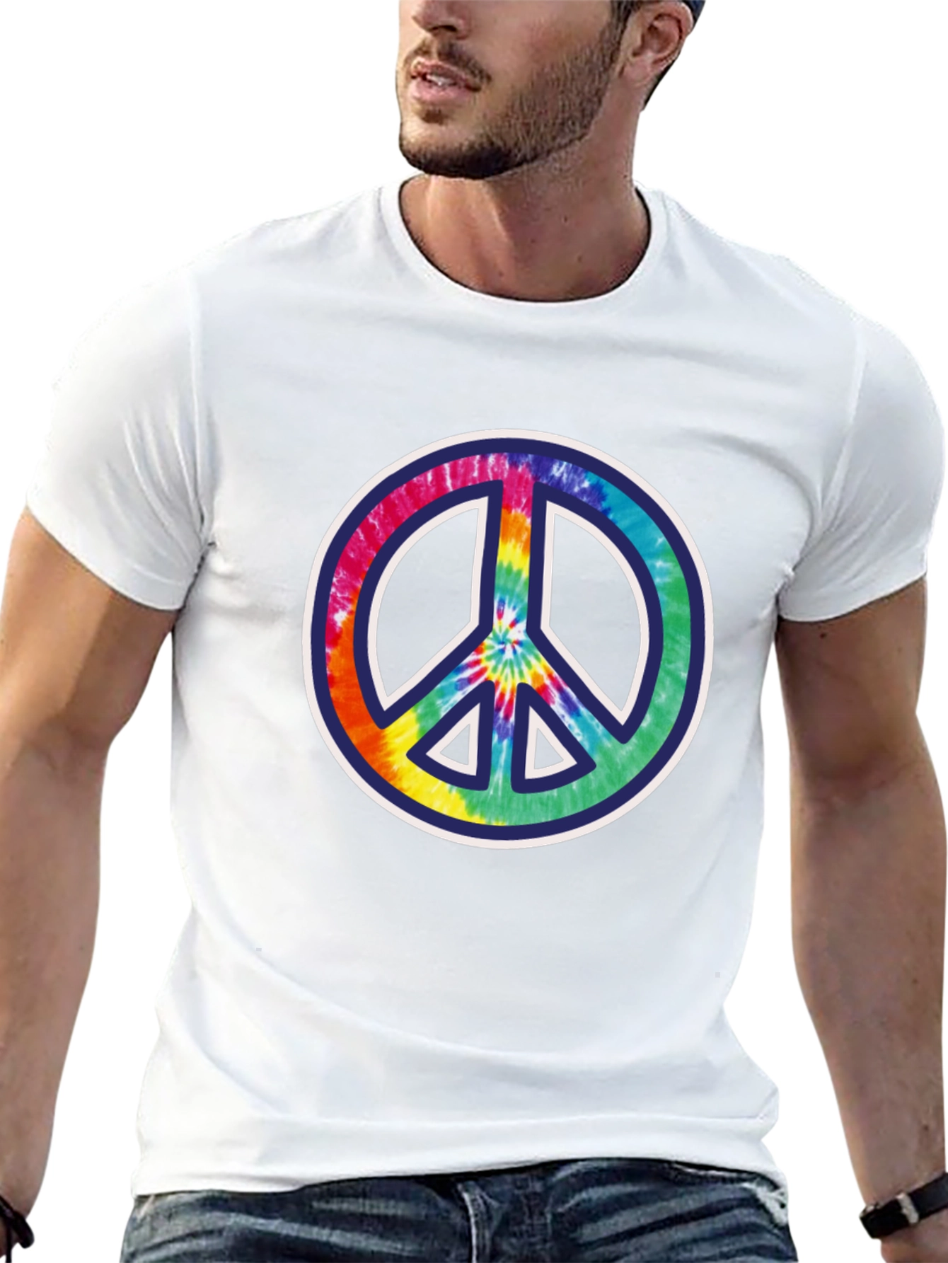 Peace Sign Tie-Dye Graphic Tee - Mens