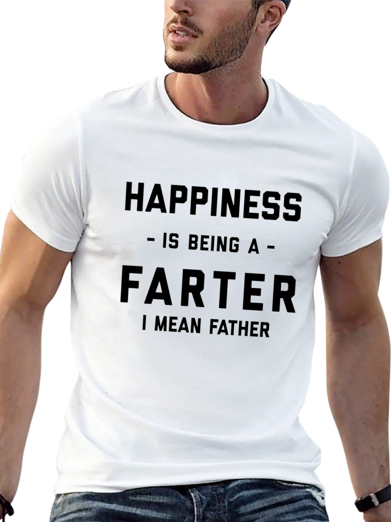 Humorous Farter I Mean Father Black T-Shirt