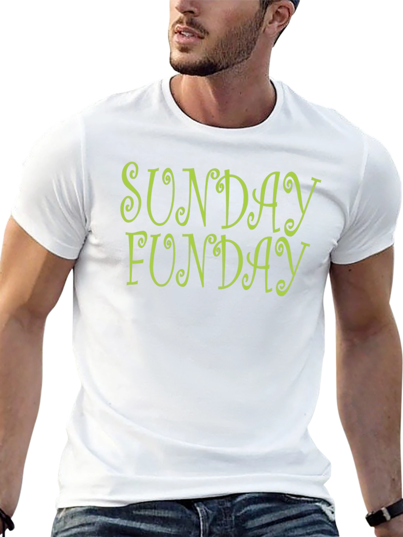 Sunday Funday T-Shirt - Black Crew Neck Tee
