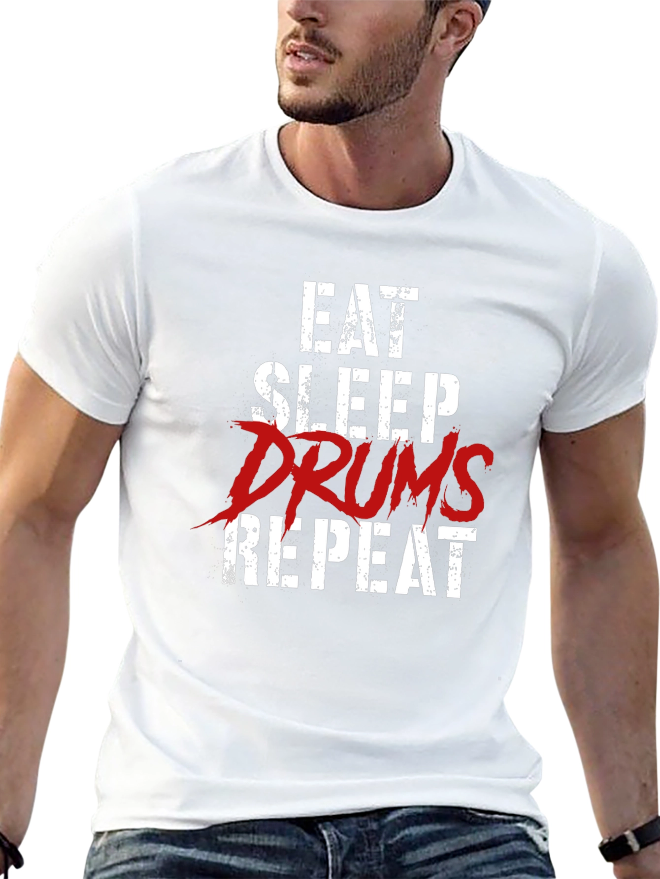 Eat Sleep Drums Repeat Graphic T-Shirt