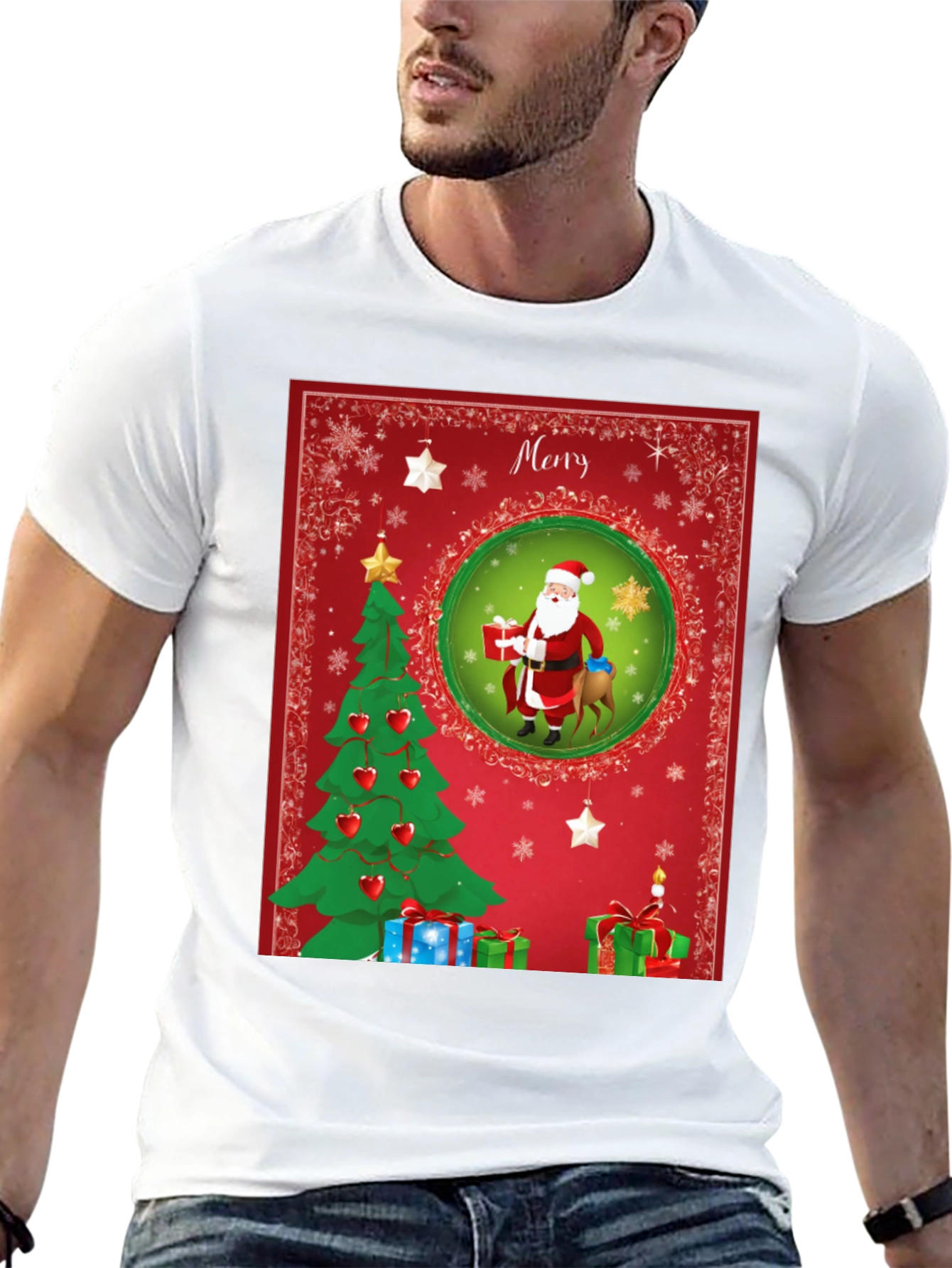 Festive Christmas Santa T-Shirt - Holiday Cheer