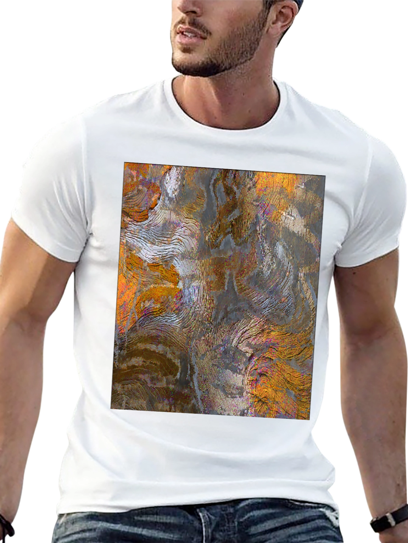 Abstract Art Print Black Tee