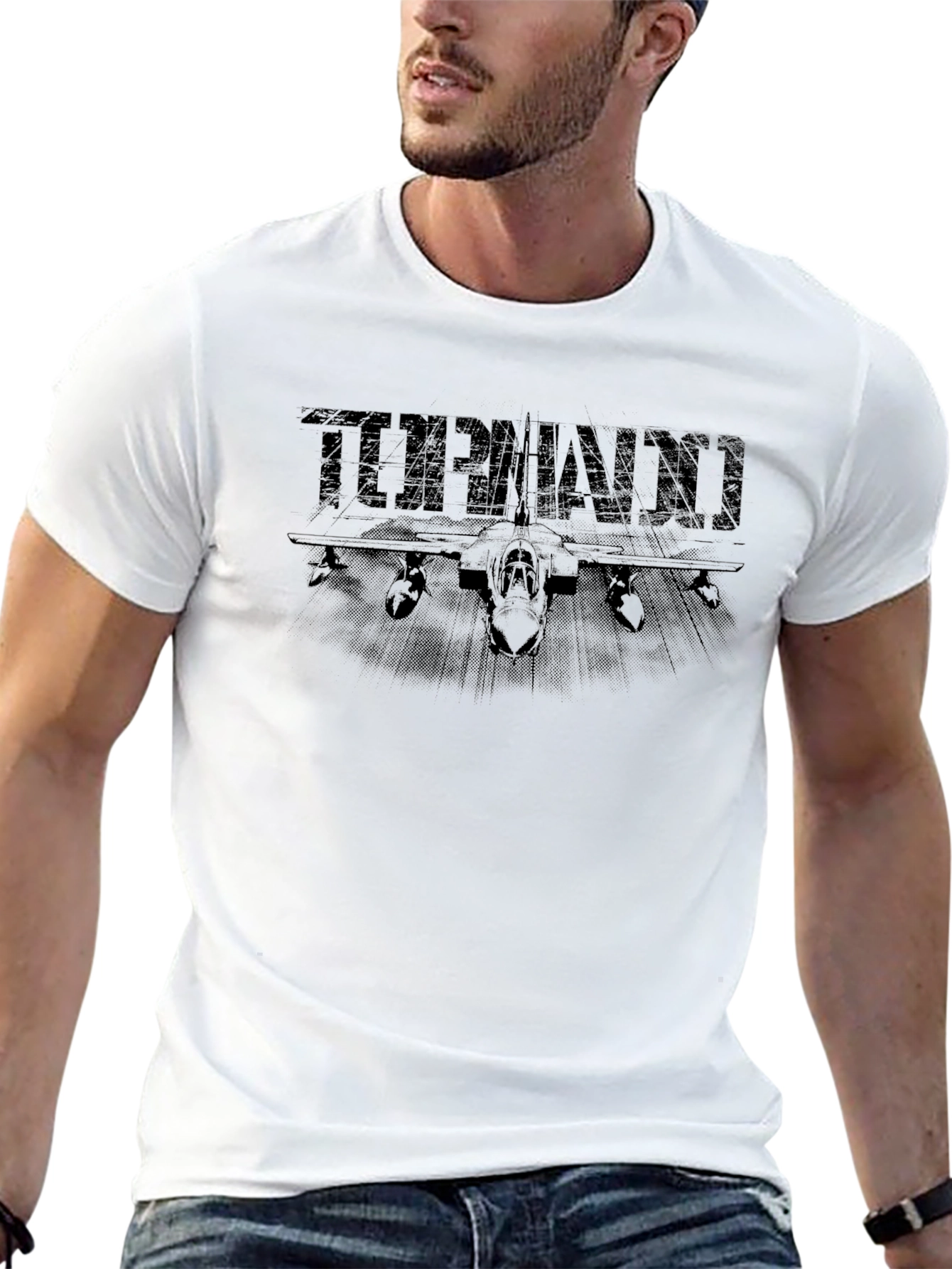 Tornado Fighter Jet Graphic Black T-Shirt