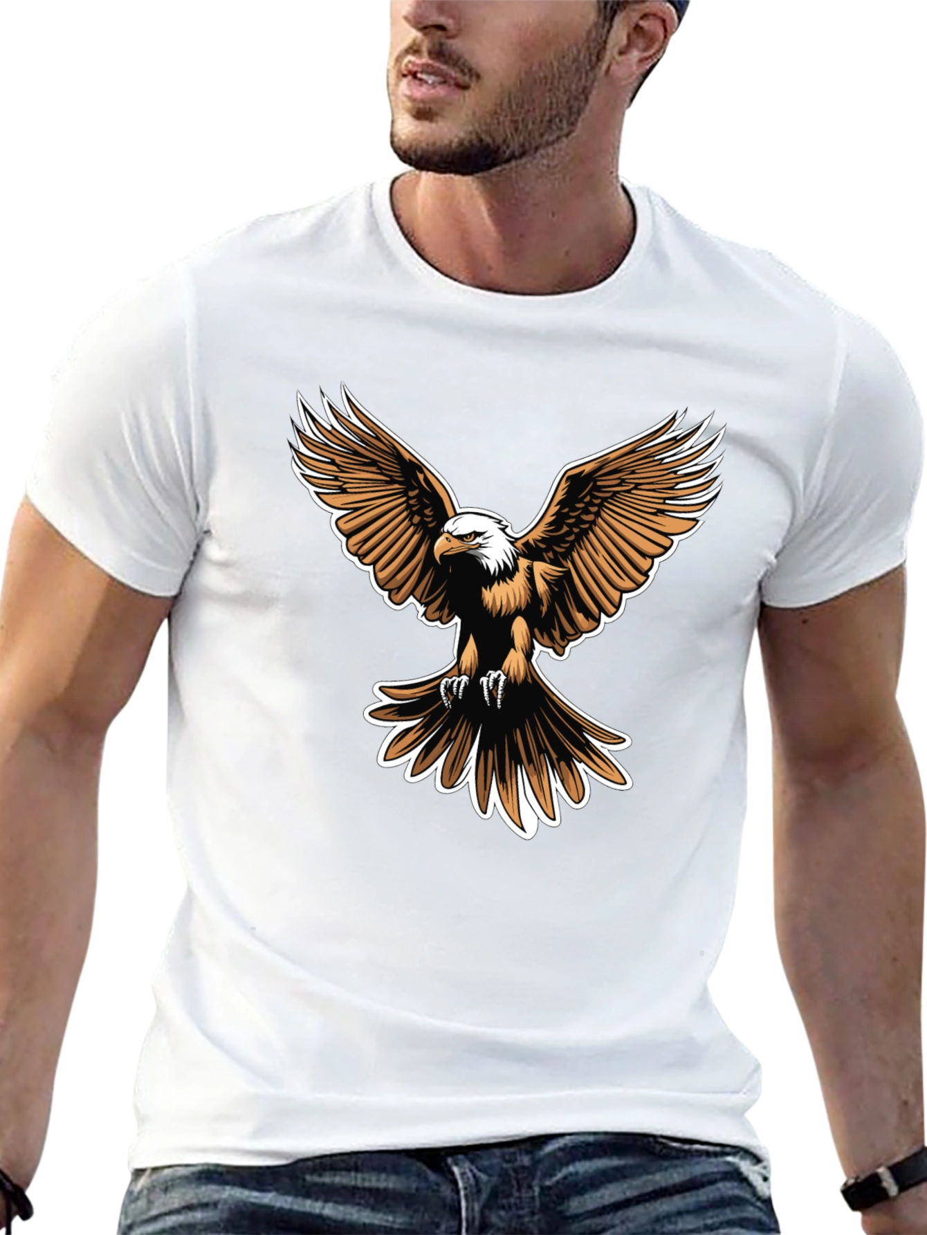 Bald Eagle Graphic Tee - Mens Black T-Shirt