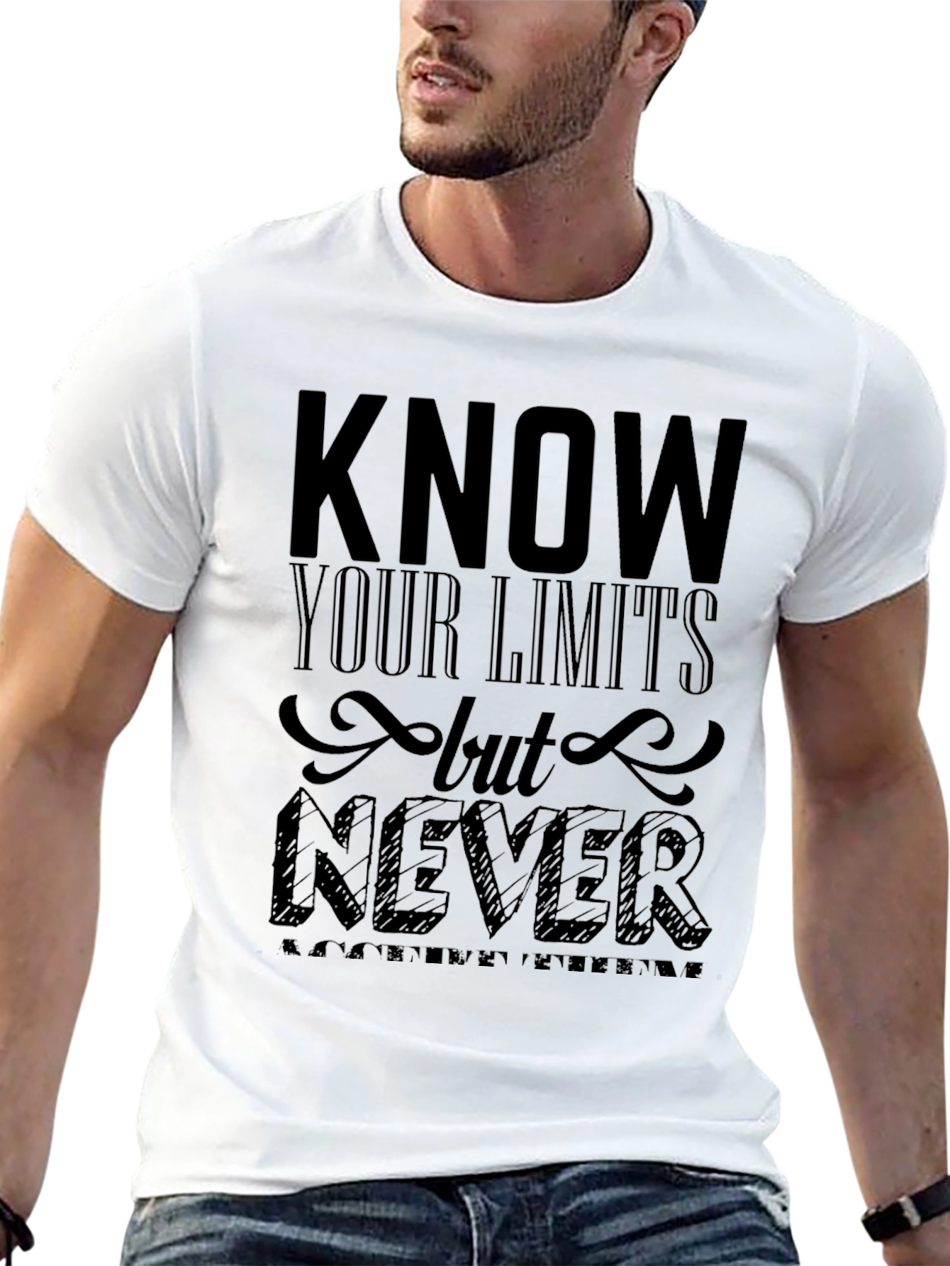 Know Your Limits Mens Black Graphic Tee