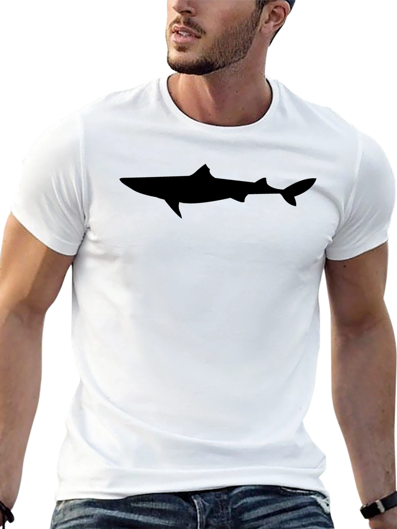 Shark Silhouette Black T-Shirt
