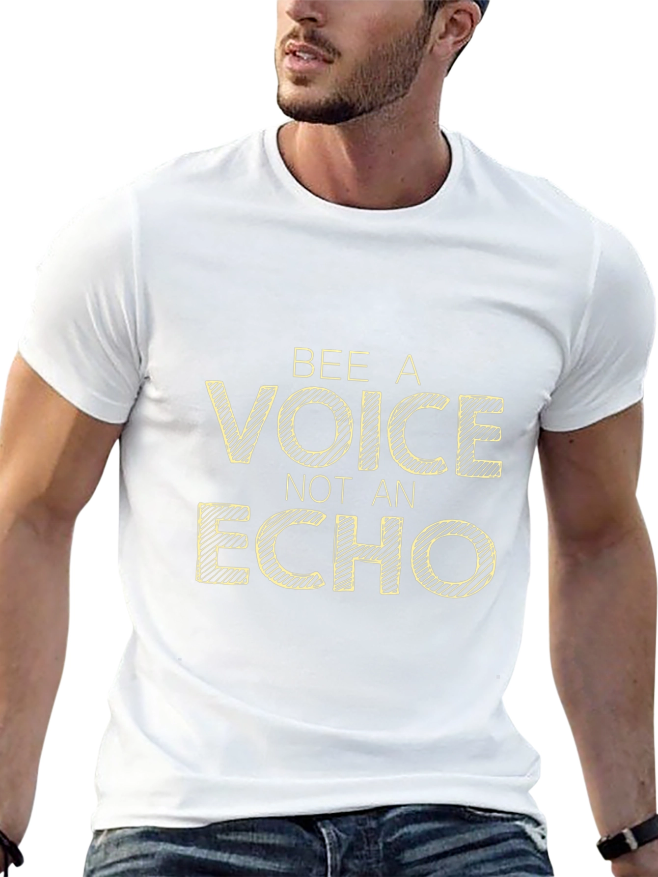 Bee A Voice Not An Echo Black Graphic Tee