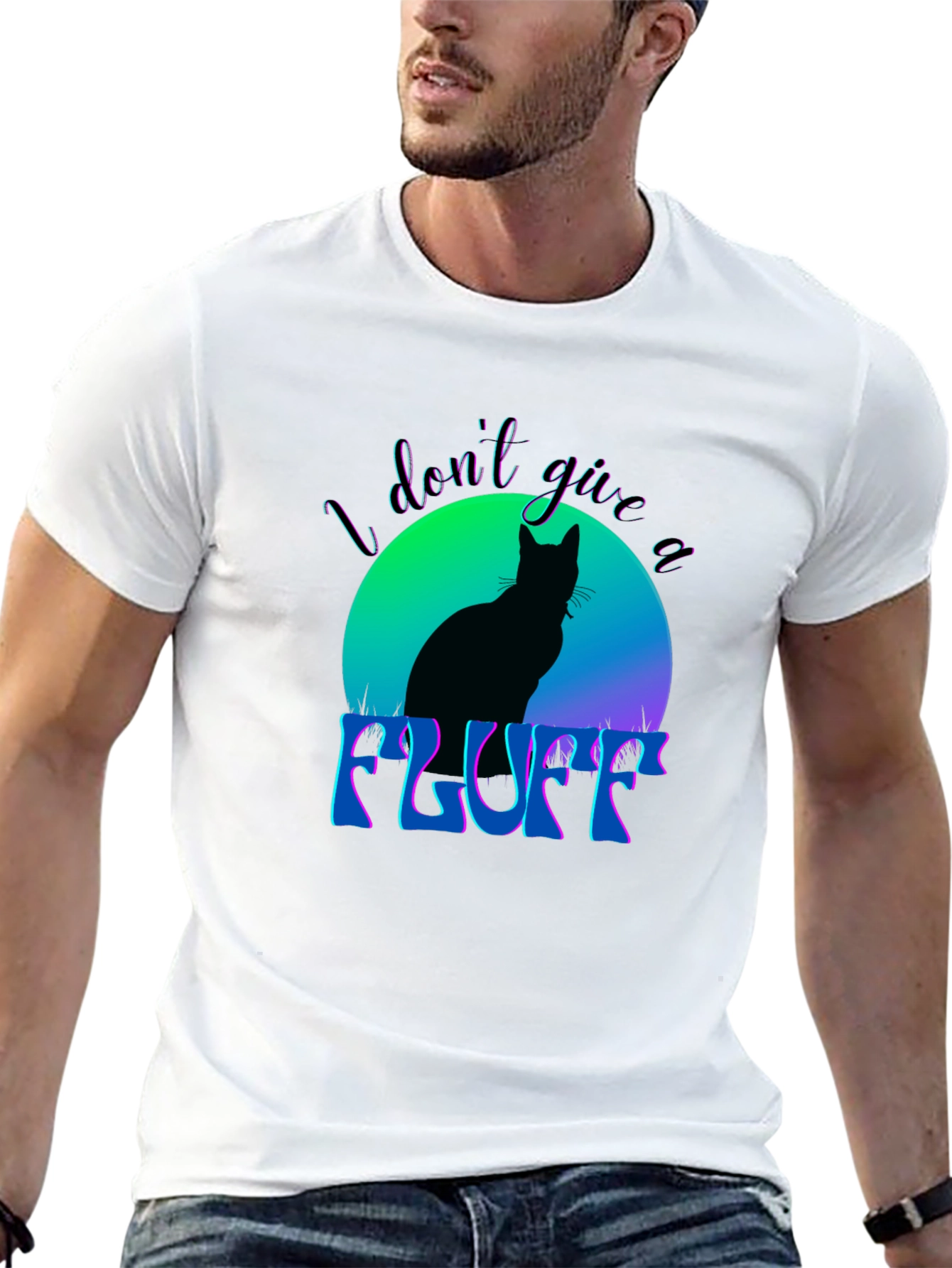I Dont Give a Fluff Cat Graphic Tee