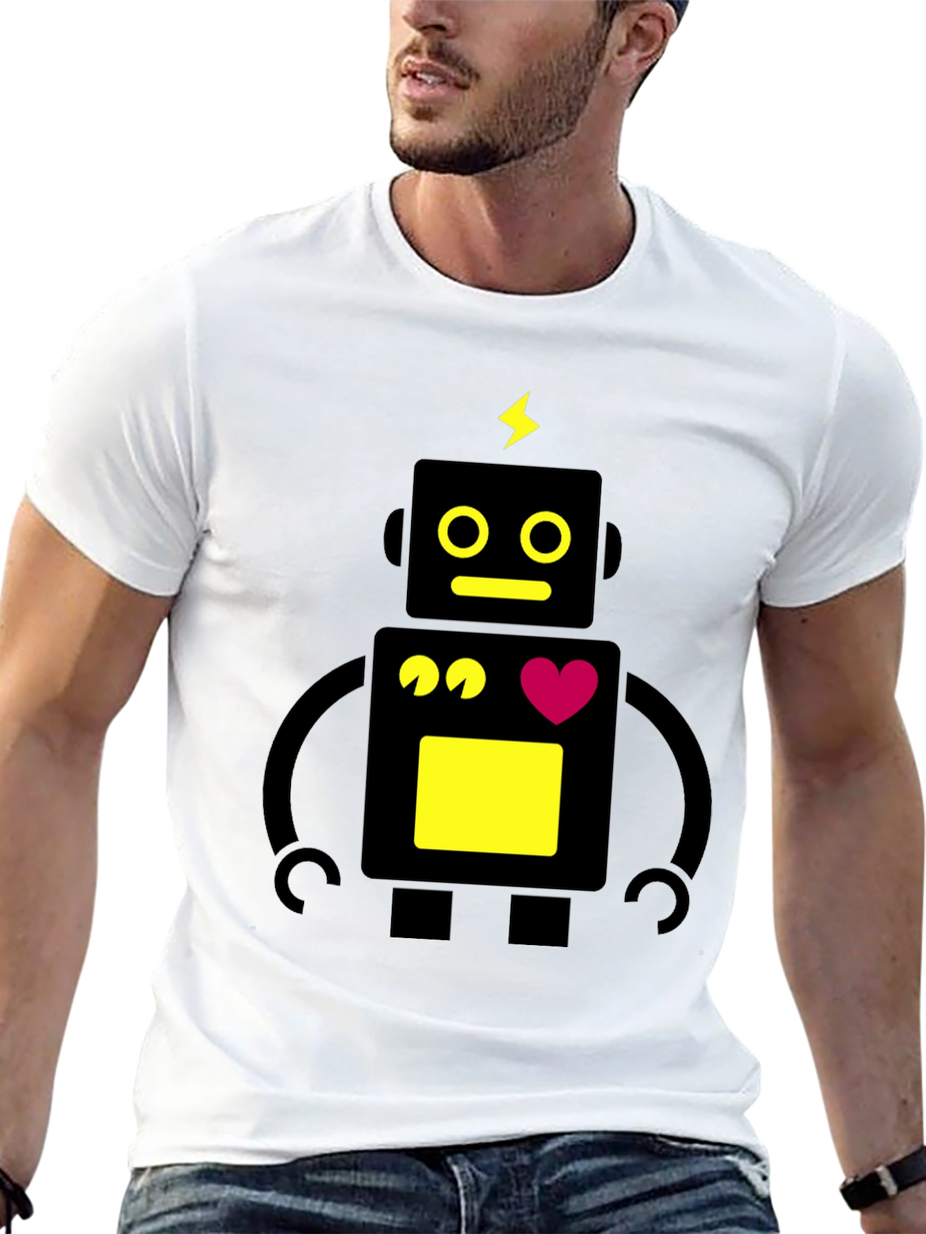 Robot Heart T-Shirt - Modern Graphic Tee