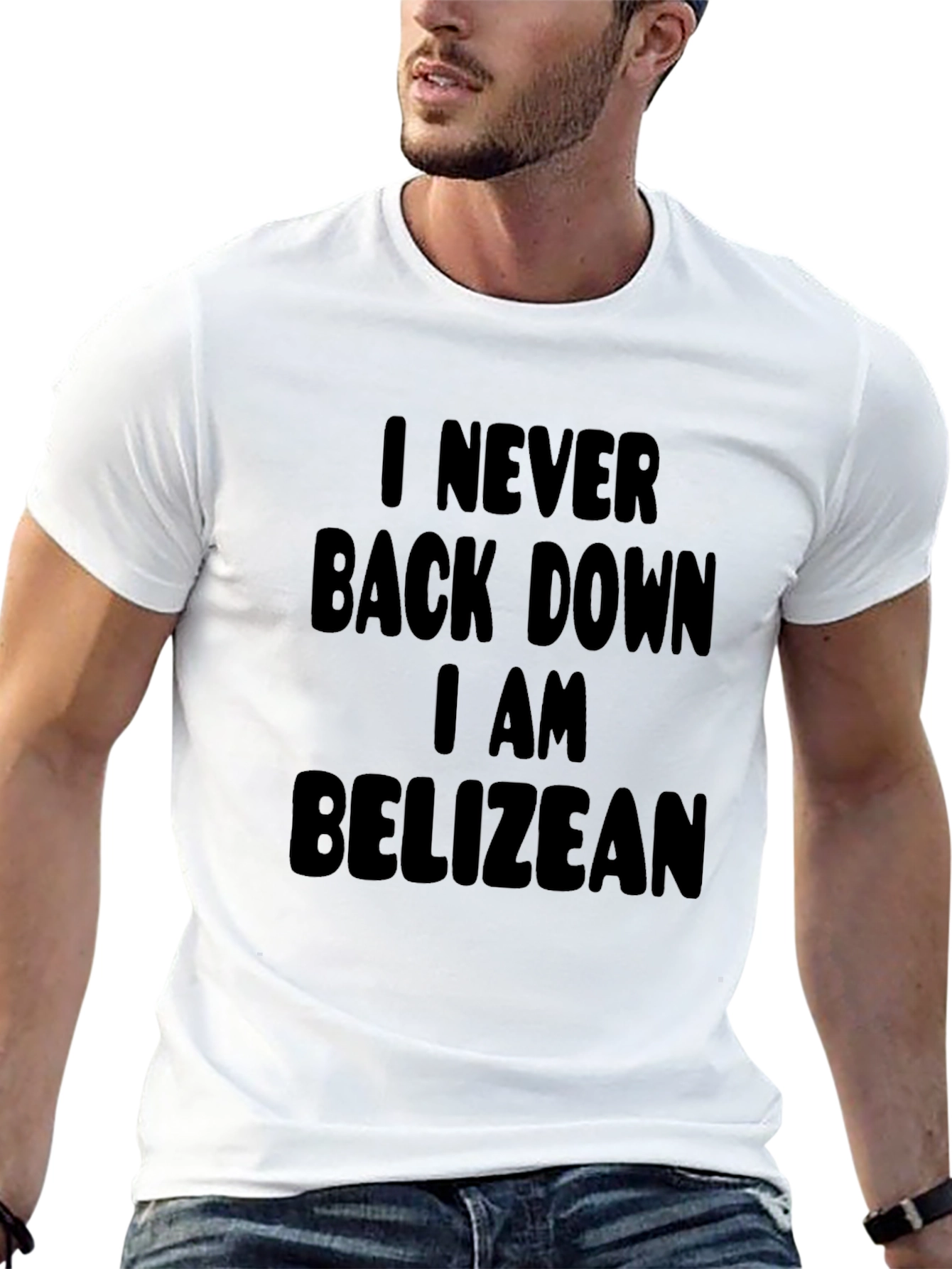 I Never Back Down I Am Belizean Black T-Shirt