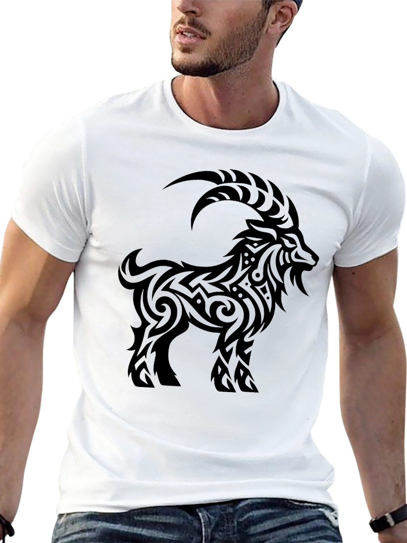 Tribal Goat Black T-Shirt