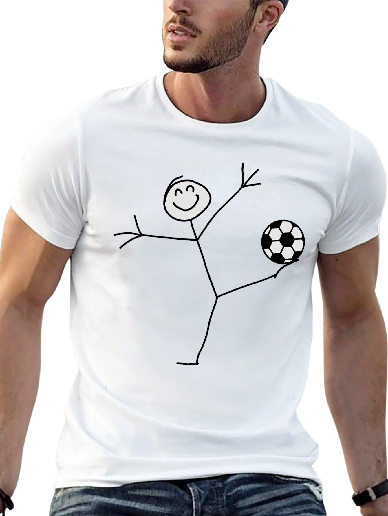 Soccer Stick Figure Graphic Tee - Black