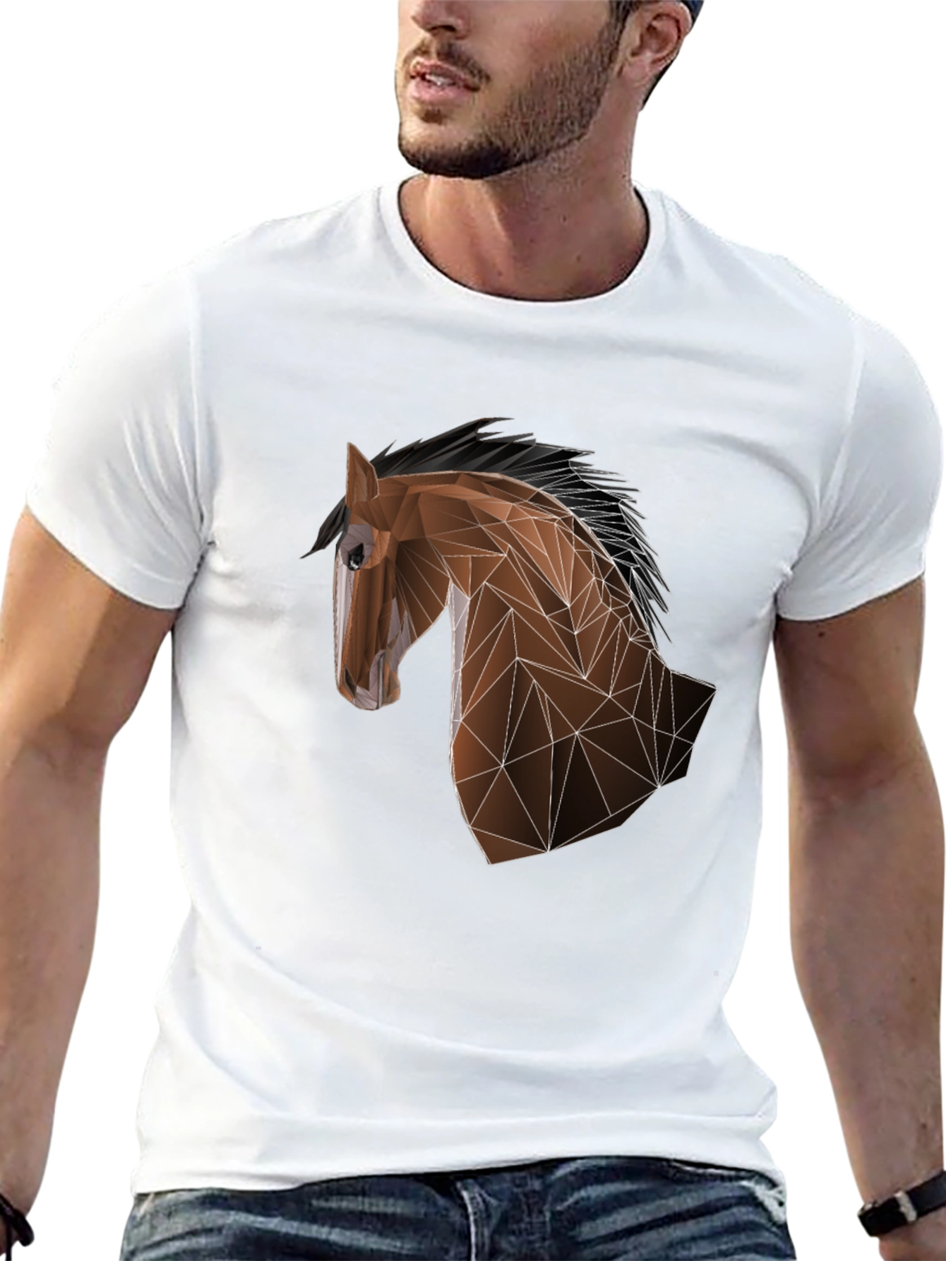 Geometric Horse Tee - Modern Artistic Design