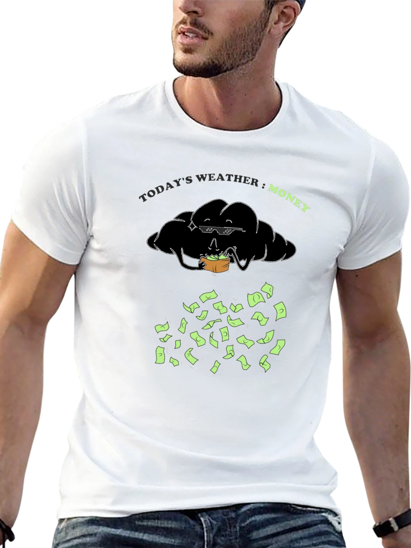 Money Weather Black Graphic Tee