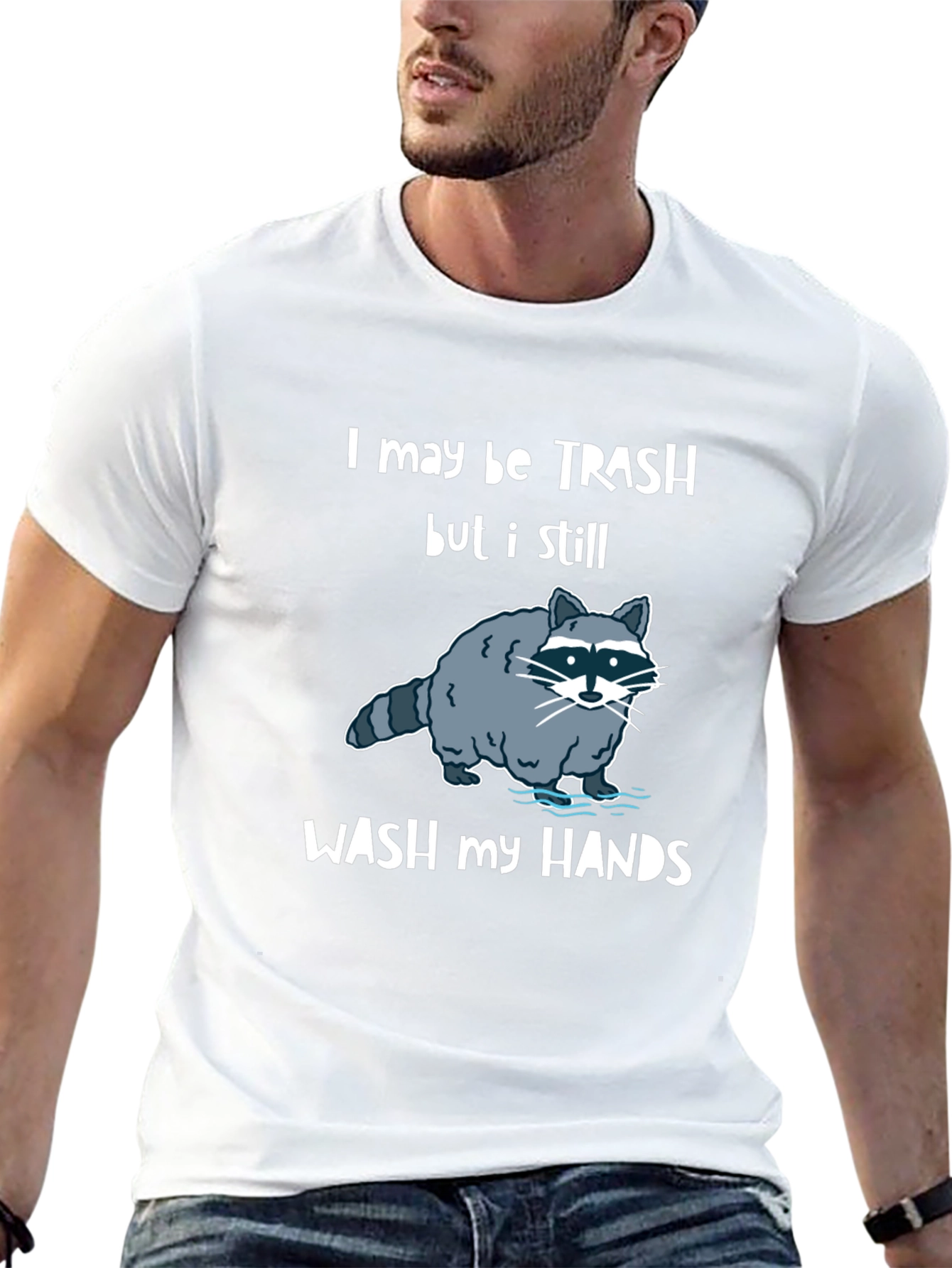 Funny Raccoon Wash Hands Graphic T-Shirt
