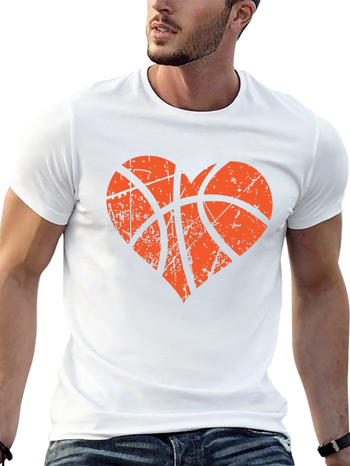 Basketball Heart Graphic Tee - Love the Game!