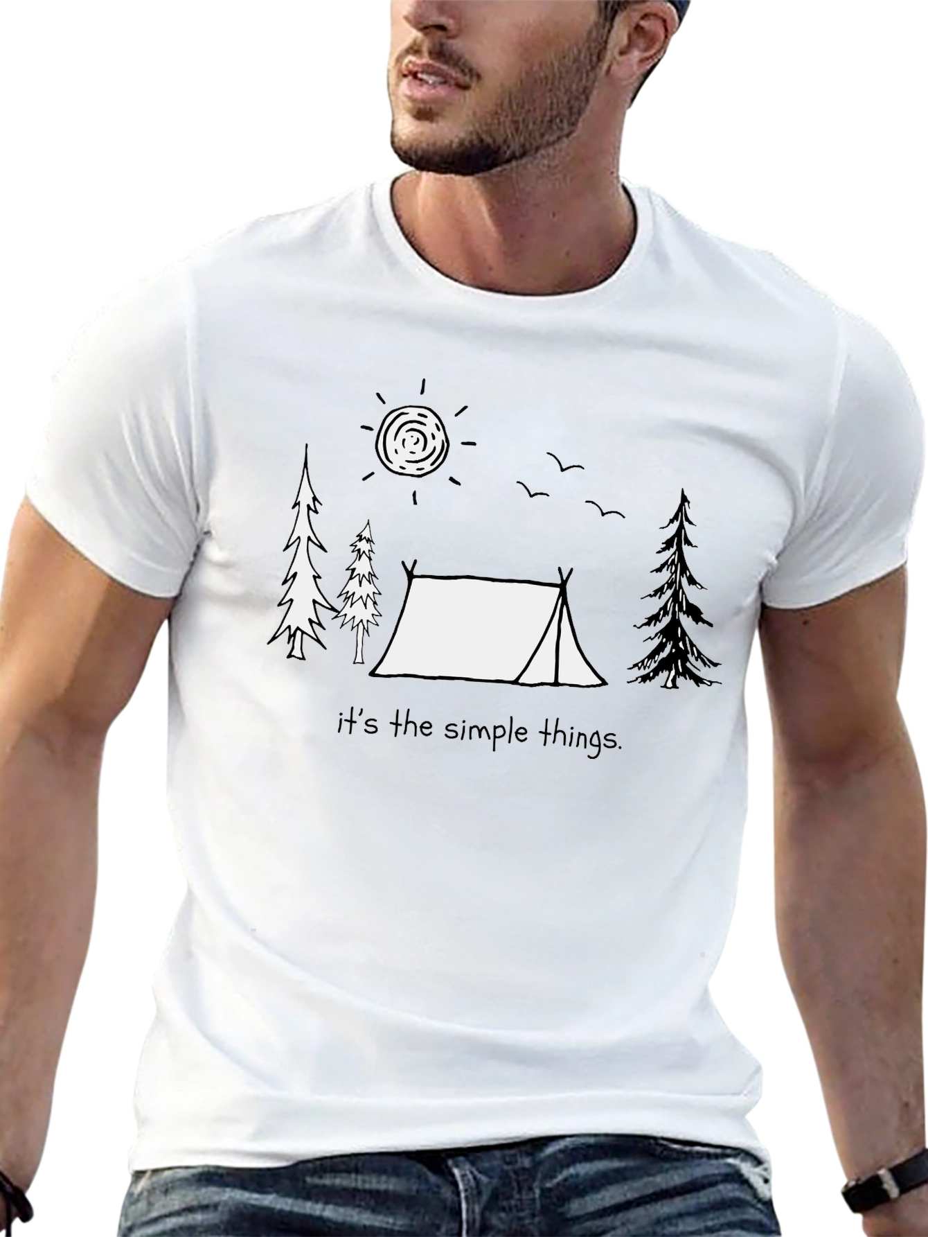 Camping Scene Graphic T-Shirt - Simple Things