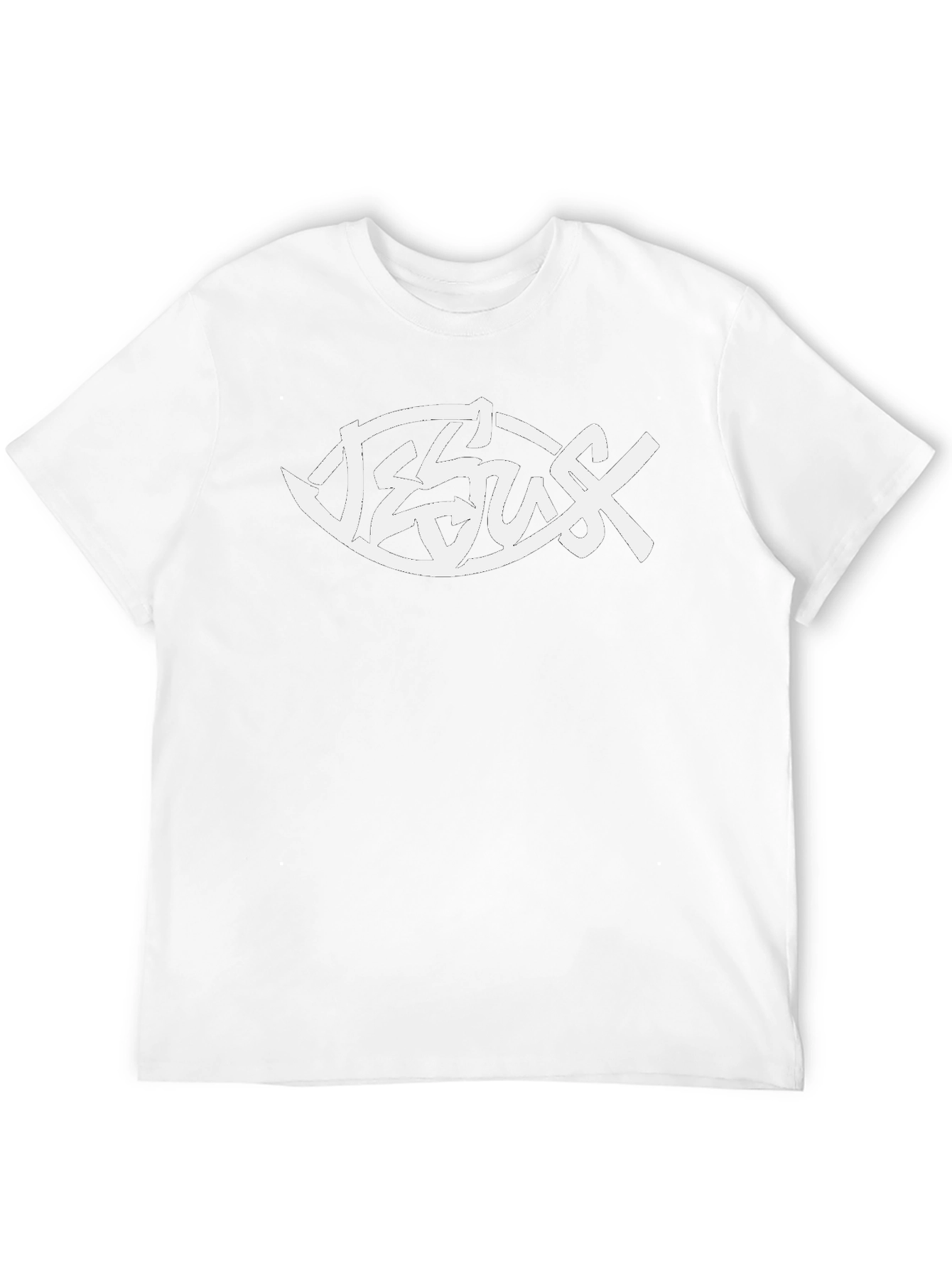 Jesus Fish Graphic T-Shirt - Black Christian Tee