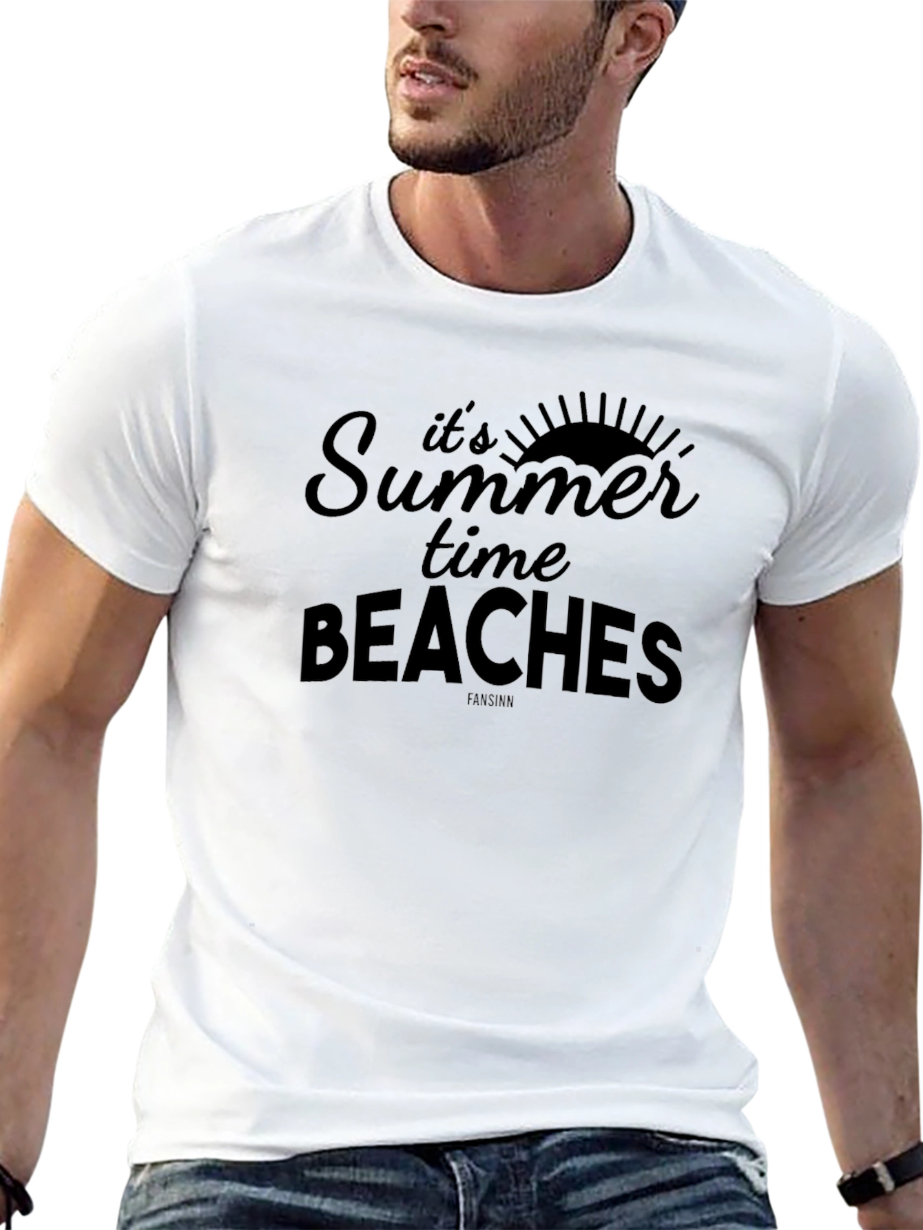 Its Summer Time Beaches Black Graphic T-Shirt