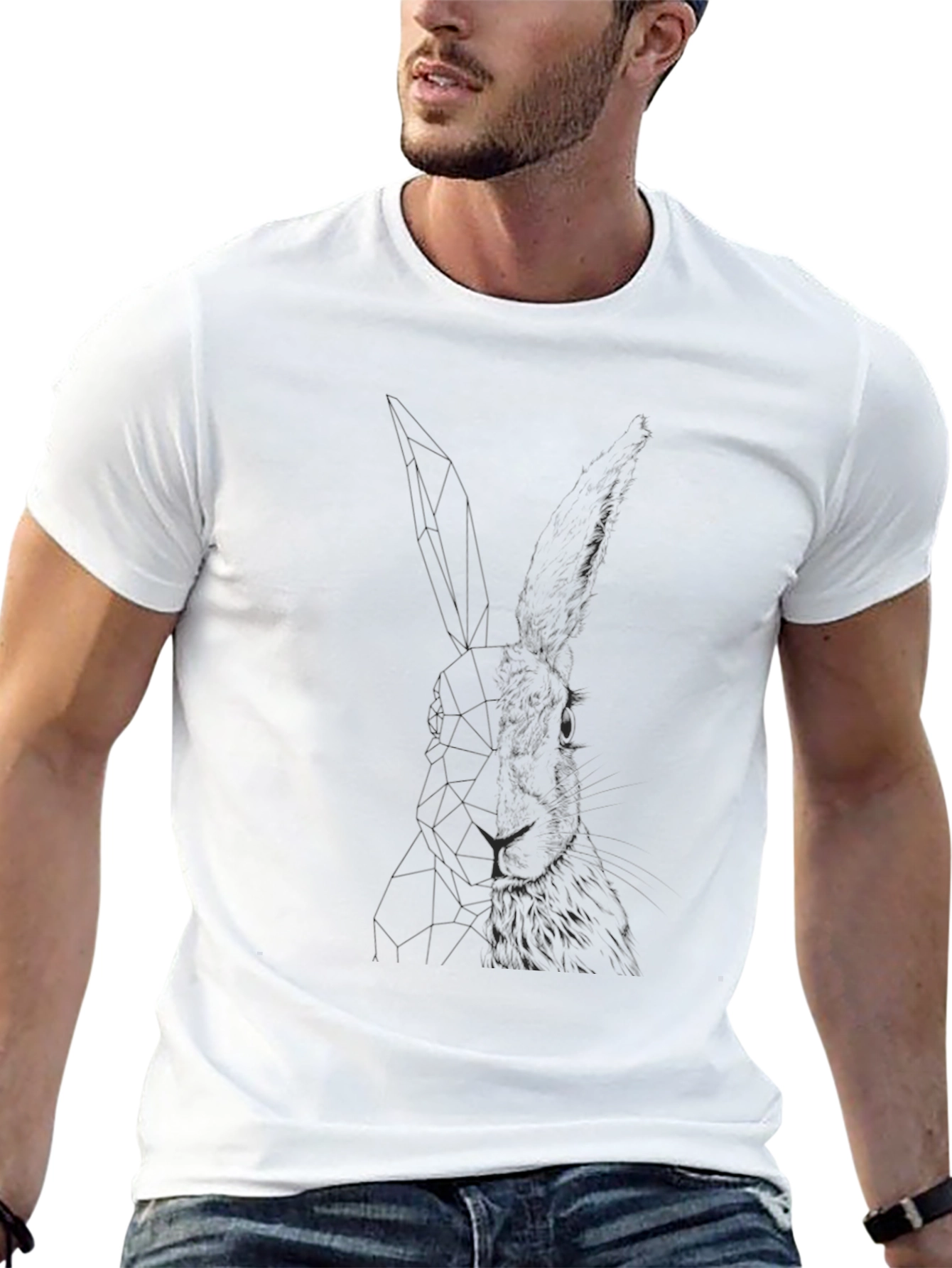 Mens Black Lion Graphic Tee