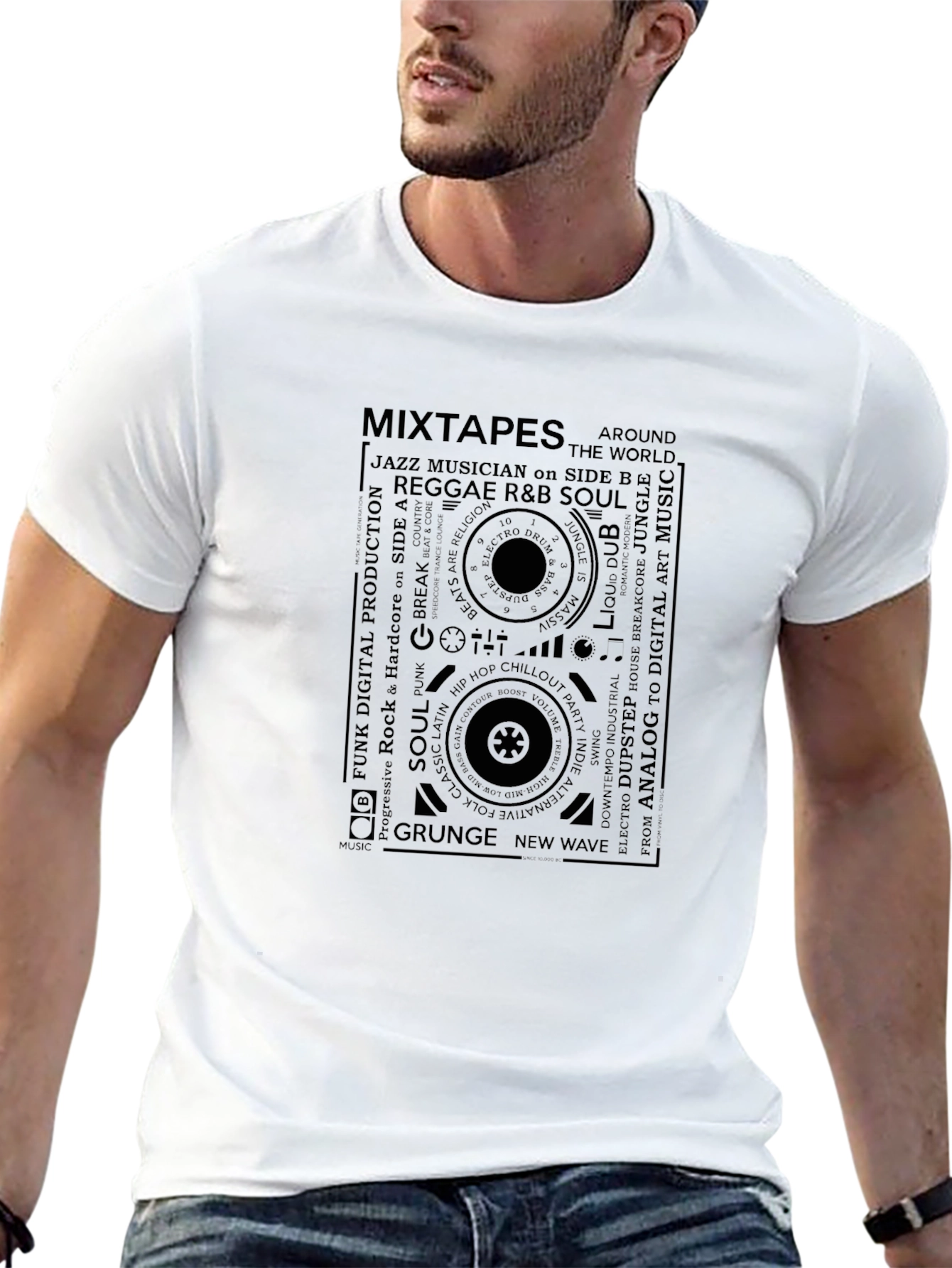 Music Genre Mixtape Graphic T-Shirt - Retro Style Tee