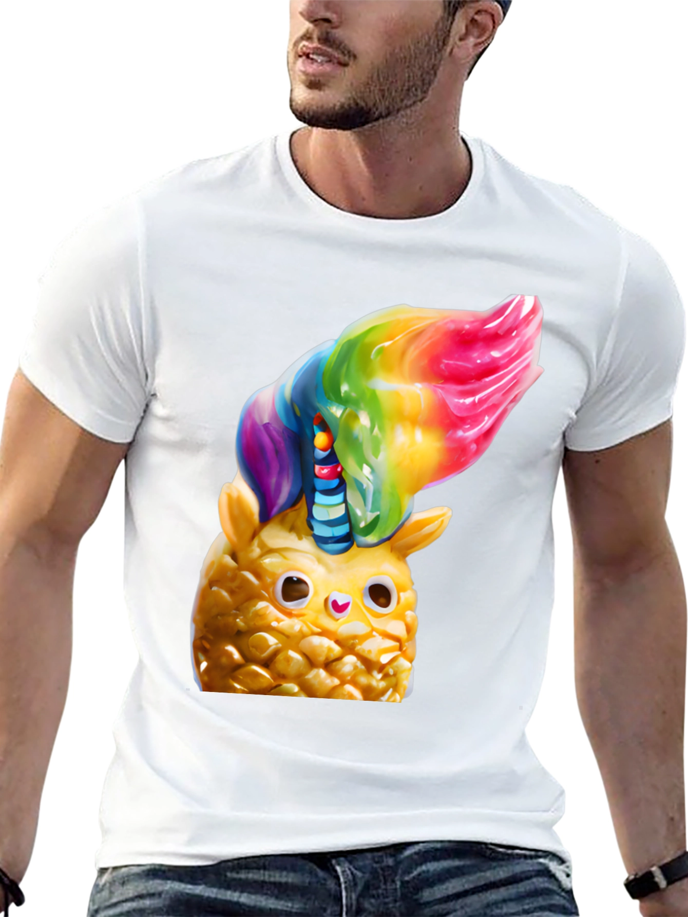 Pineapple Owl Rainbow Top T-Shirt