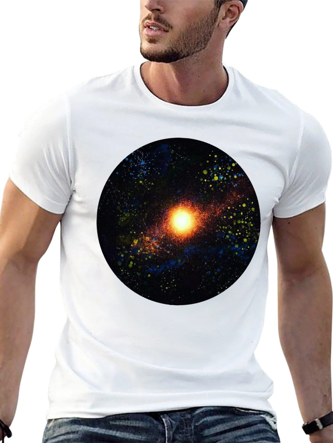 Galaxy Print Black T-Shirt