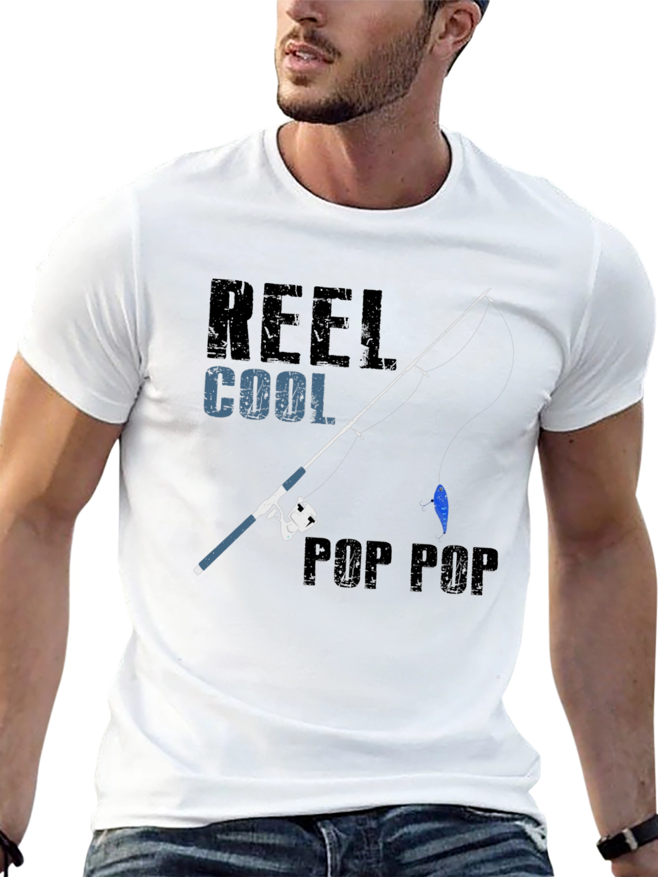 Reel Cool Pop Pop Fishing T-Shirt - Black