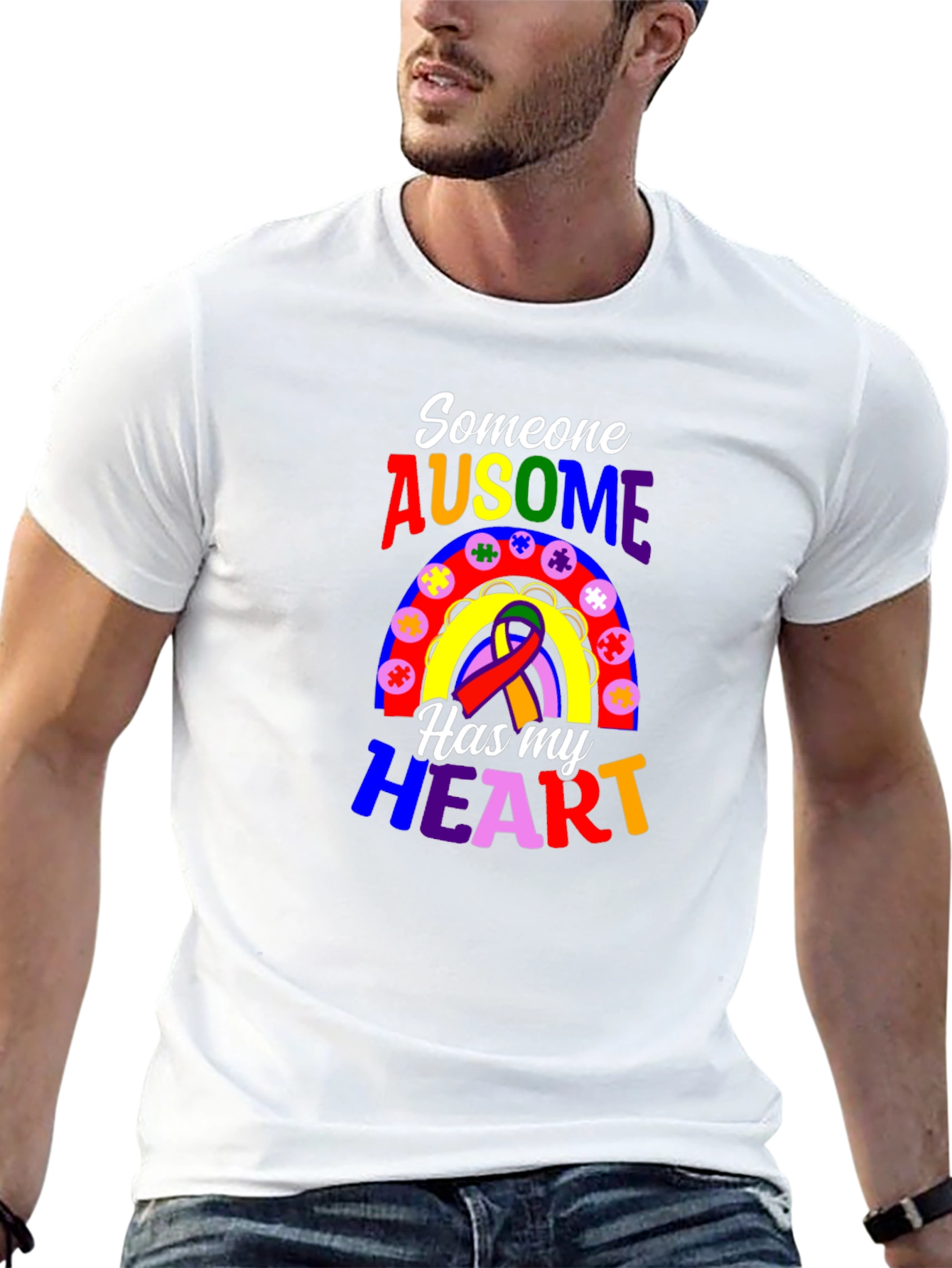 Autism Awareness T-Shirt - Someone Ausome Has My Heart