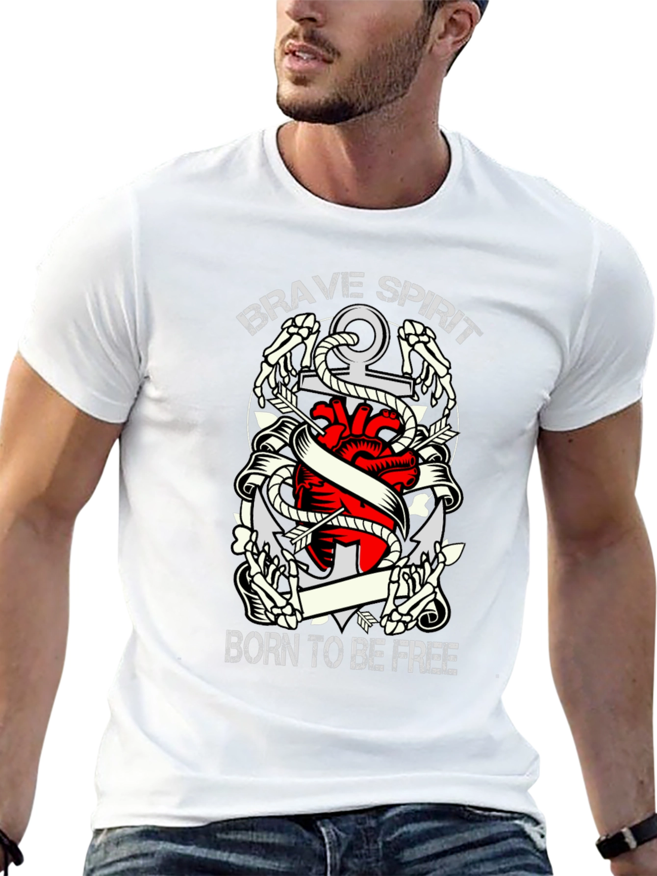 Brave Spirit Born To Be Free Graphic Tee