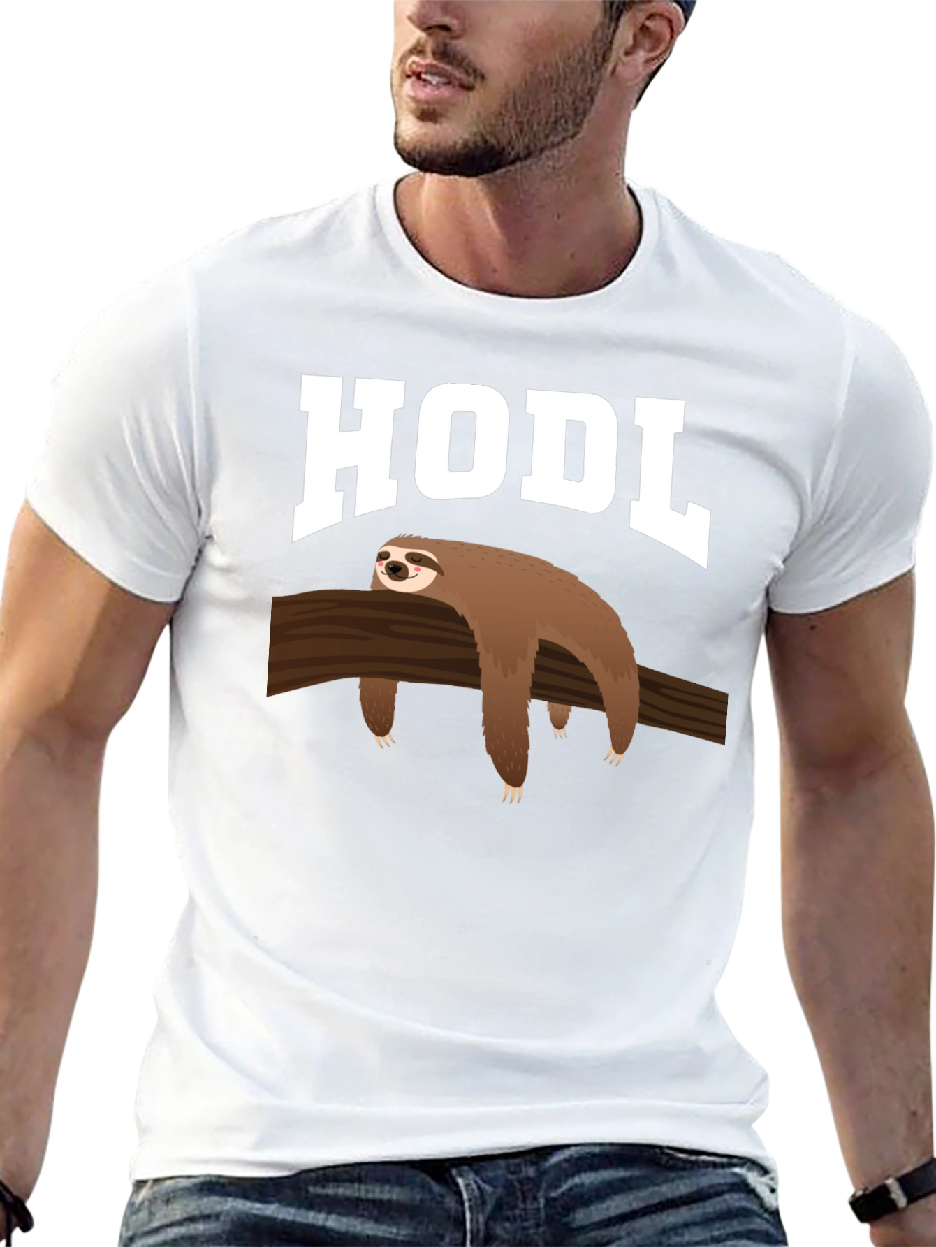 HODL Sloth Graphic Tee - Crypto Investor Apparel