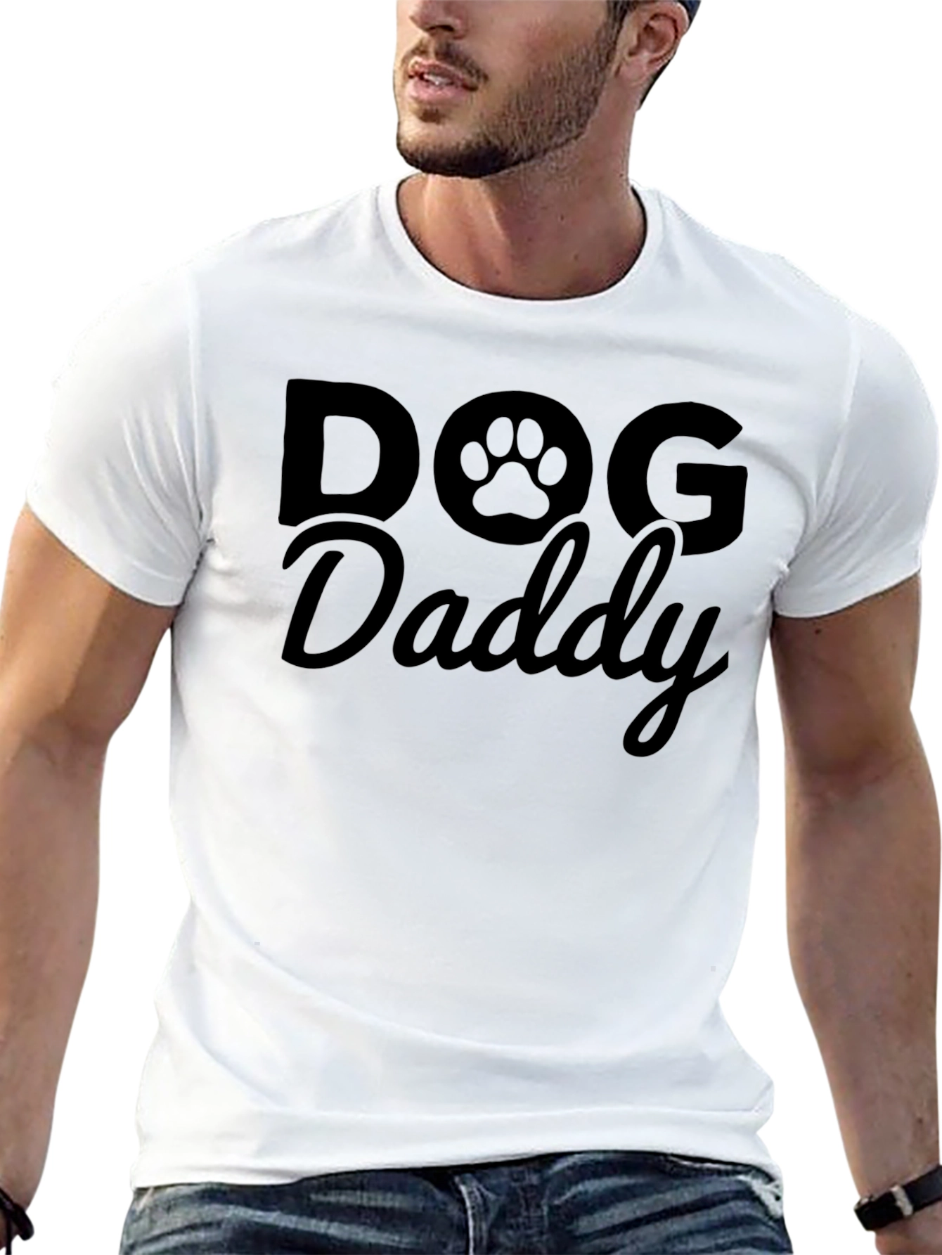 Dog Daddy T-Shirt - Paw Print Design