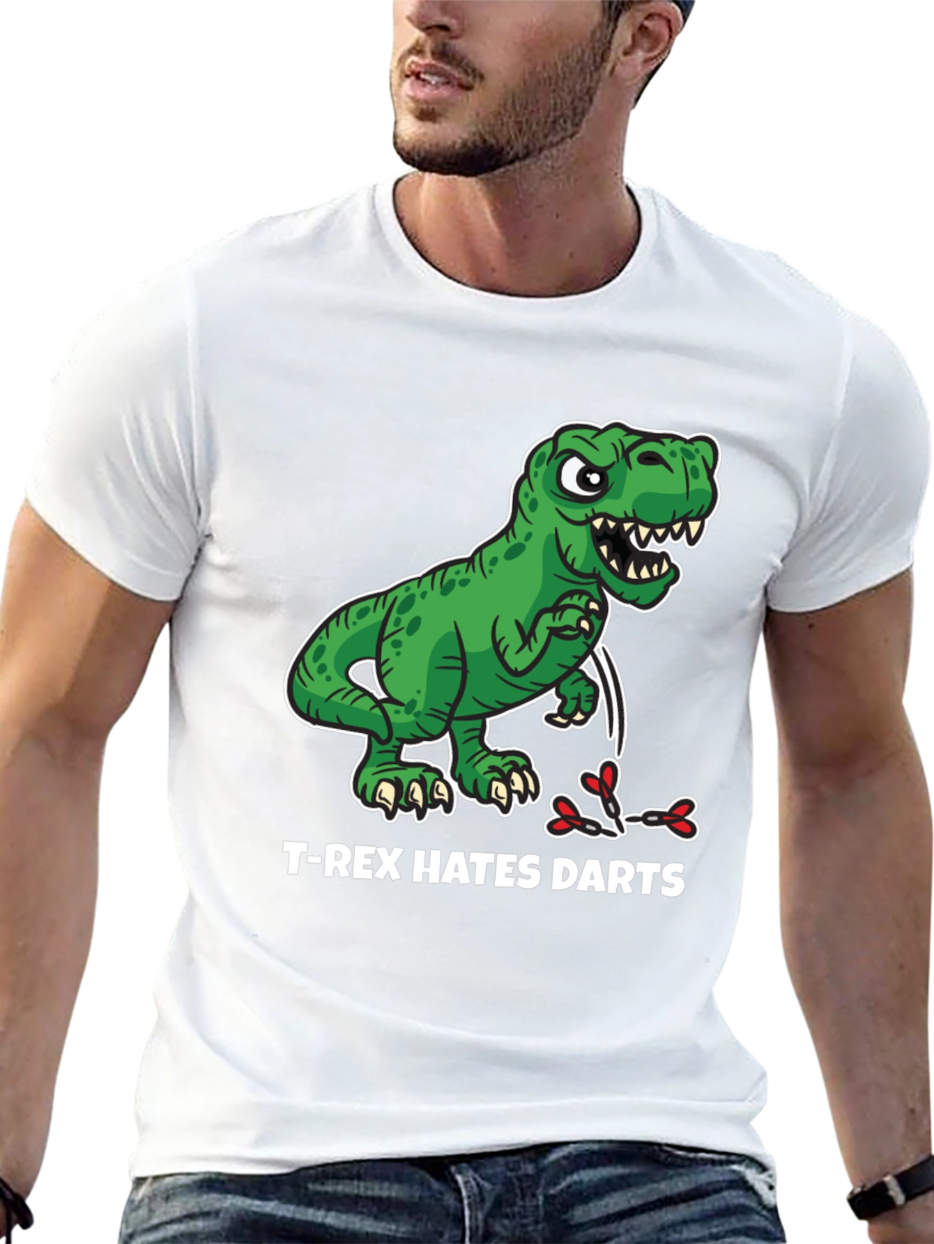 T-Rex Hates Darts Graphic T-Shirt