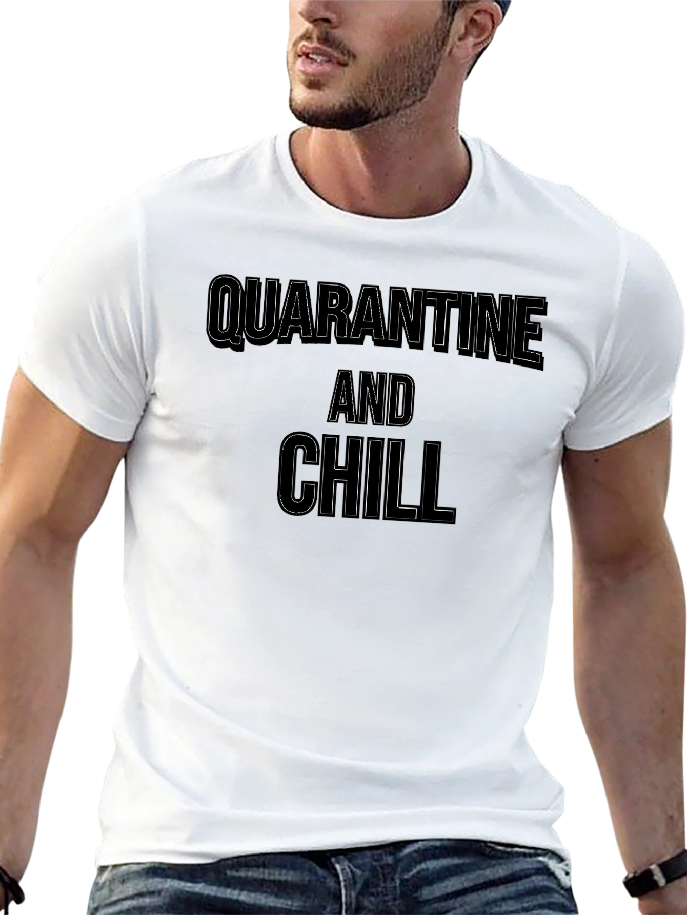 Quarantine and Chill Black Graphic Tee