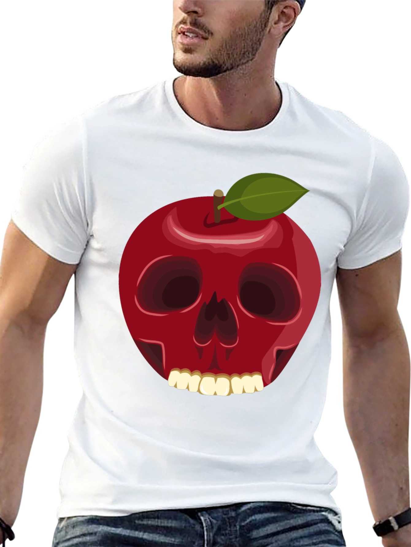 Apple Skull Graphic T-Shirt - Dark Humor Tee