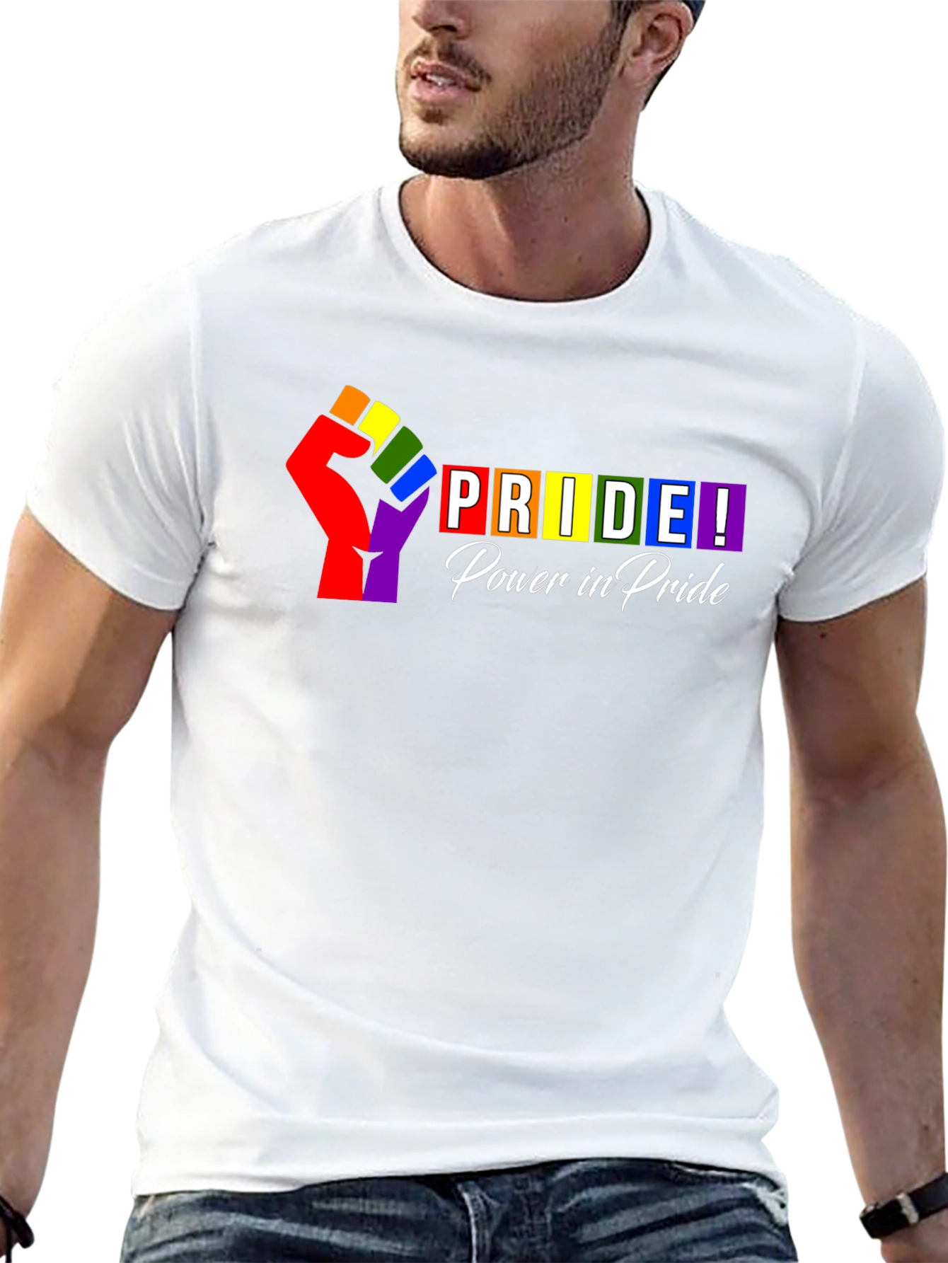 Pride Power T-Shirt - Rainbow Fist