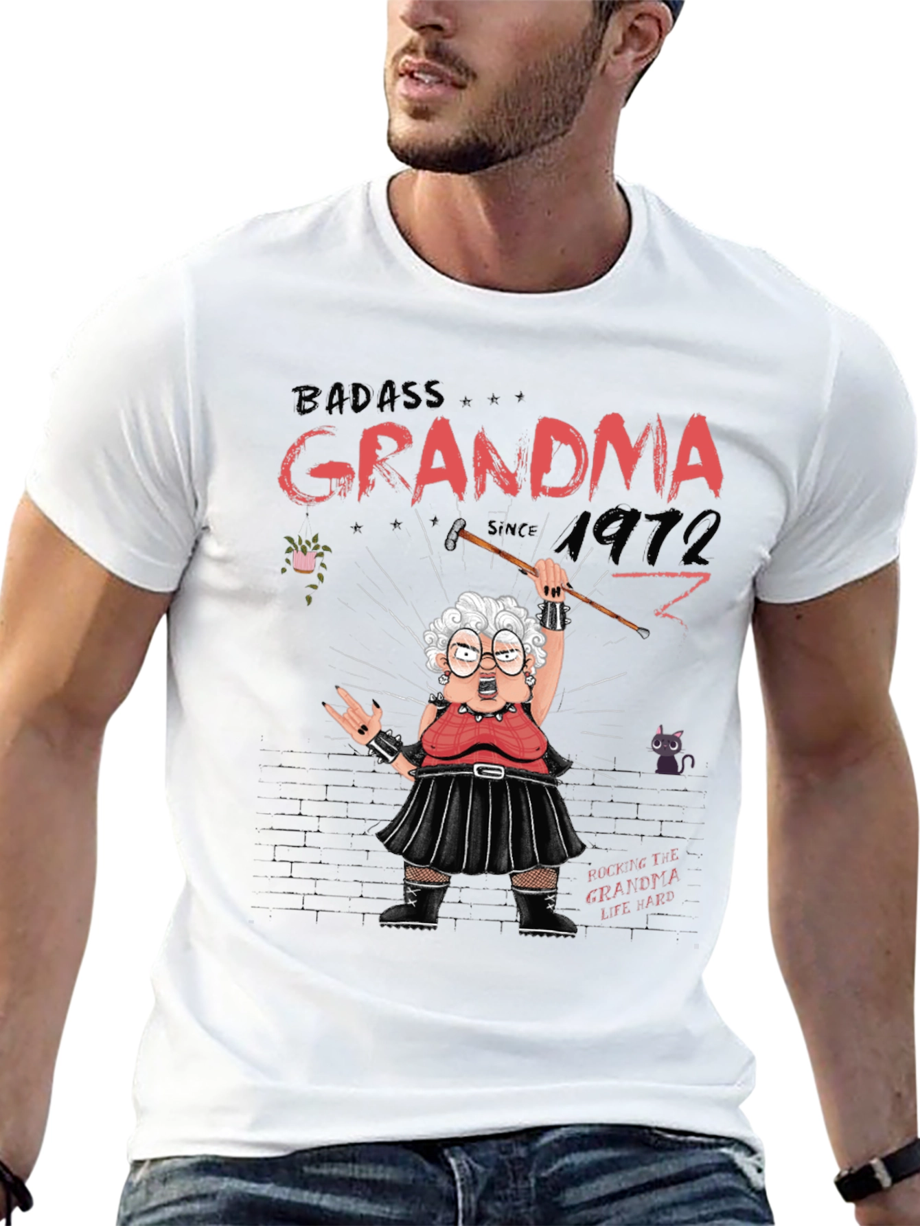 Badass Grandma Since 1972 Graphic T-Shirt