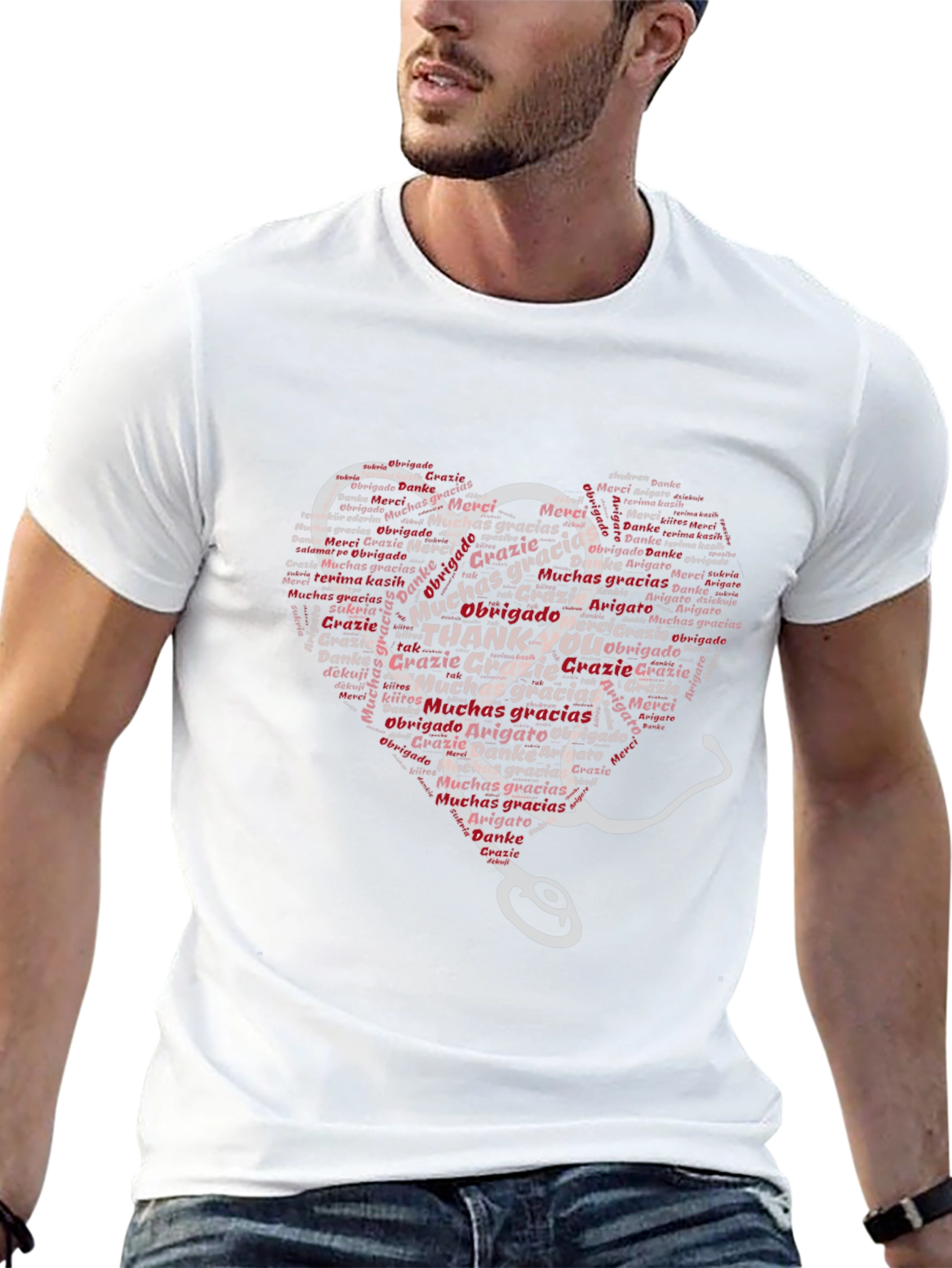 Thank You Nurses T-Shirt - Heart Stethoscope Design