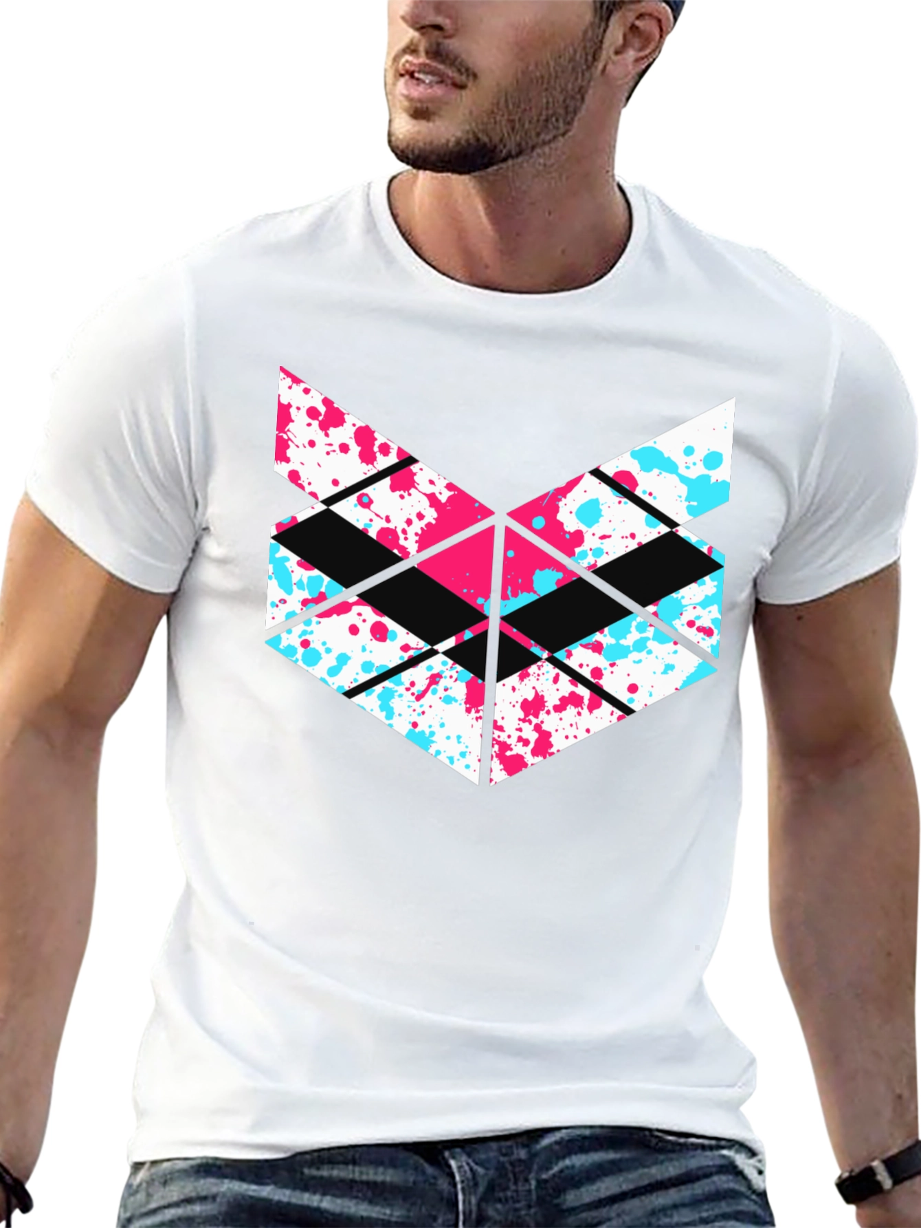 Abstract Geometric T-Shirt - Modern Design Tee