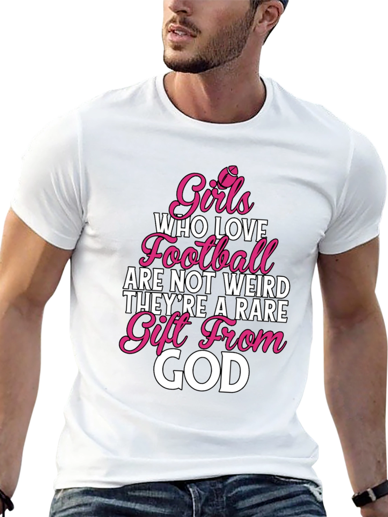 Girls Who Love Football T-Shirt - Rare Gift Tee