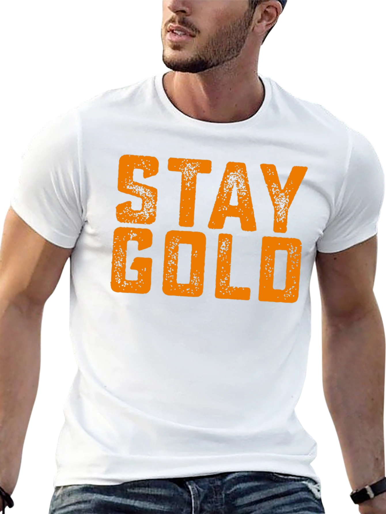 Stay Gold Black T-Shirt - Unique Graphic Tee