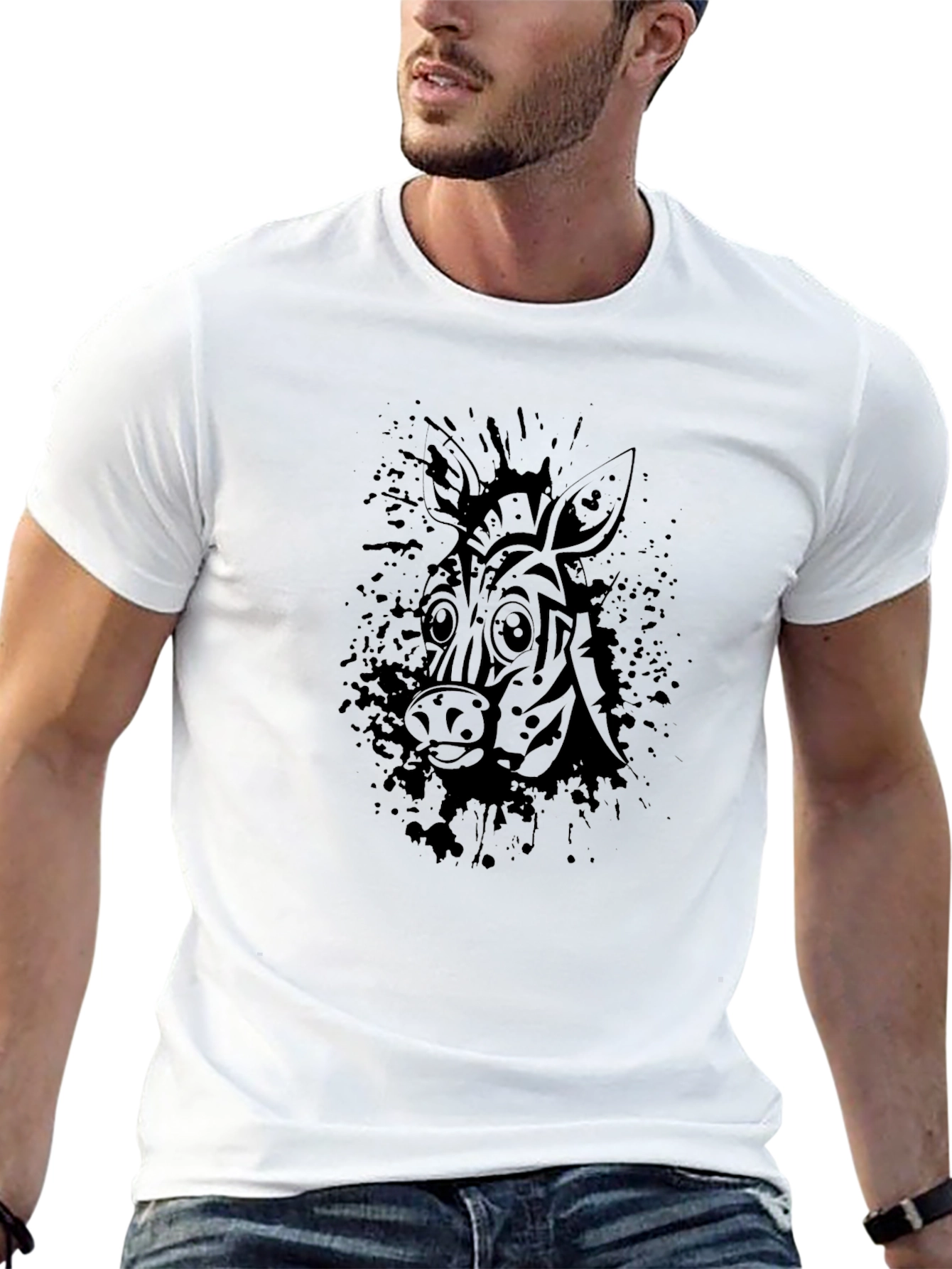 Zebra Graphic Black T-Shirt