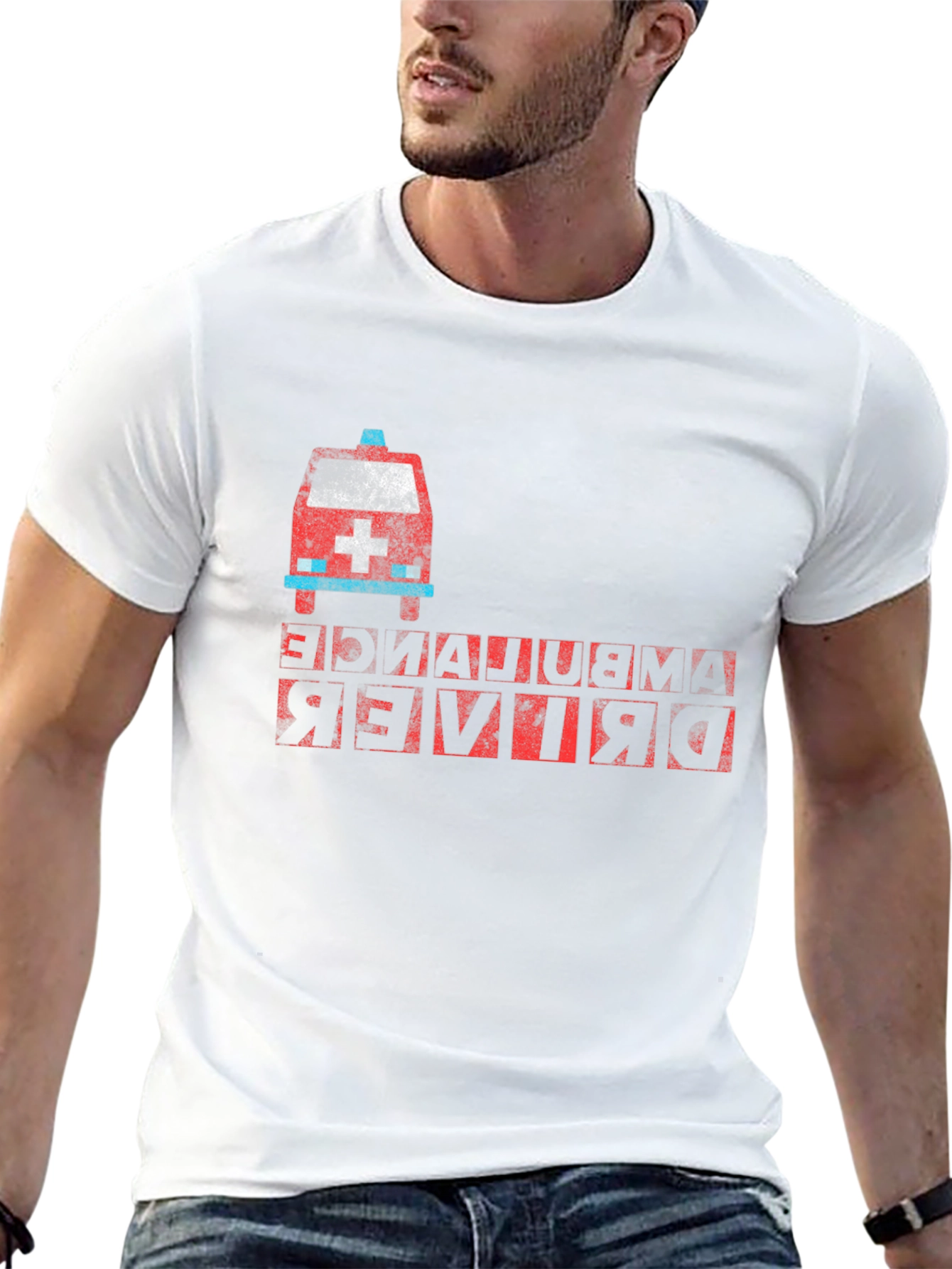 Ambulance Driver T-Shirt - Quirky Backwards Design