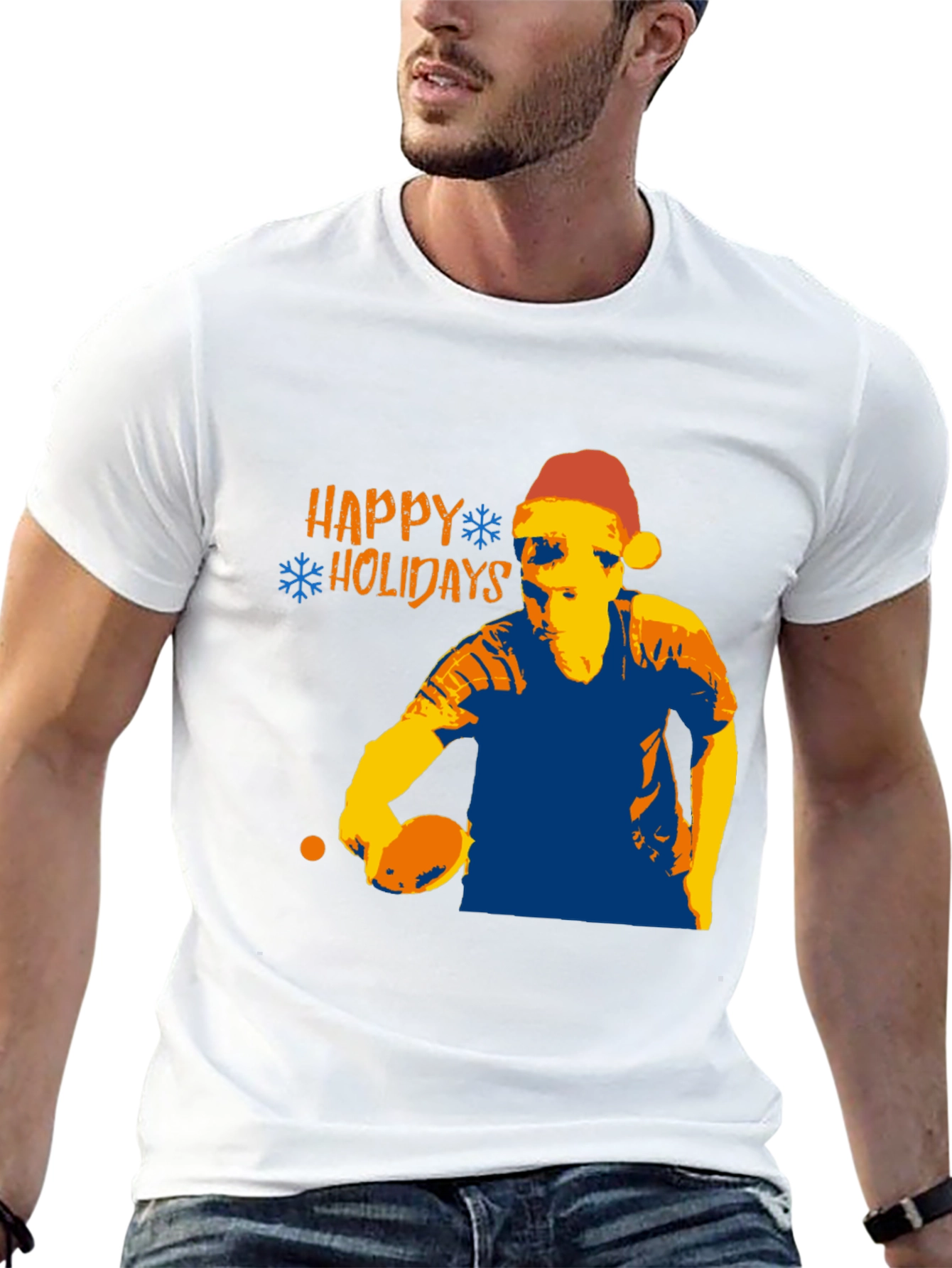 Happy Holidays Table Tennis Player Christmas T-Shirt