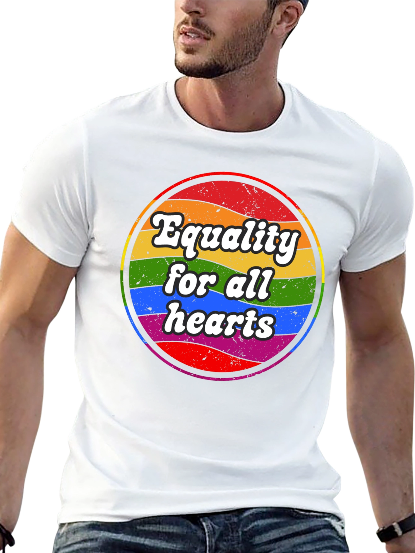 Equality for All Hearts T-Shirt - Pride Design