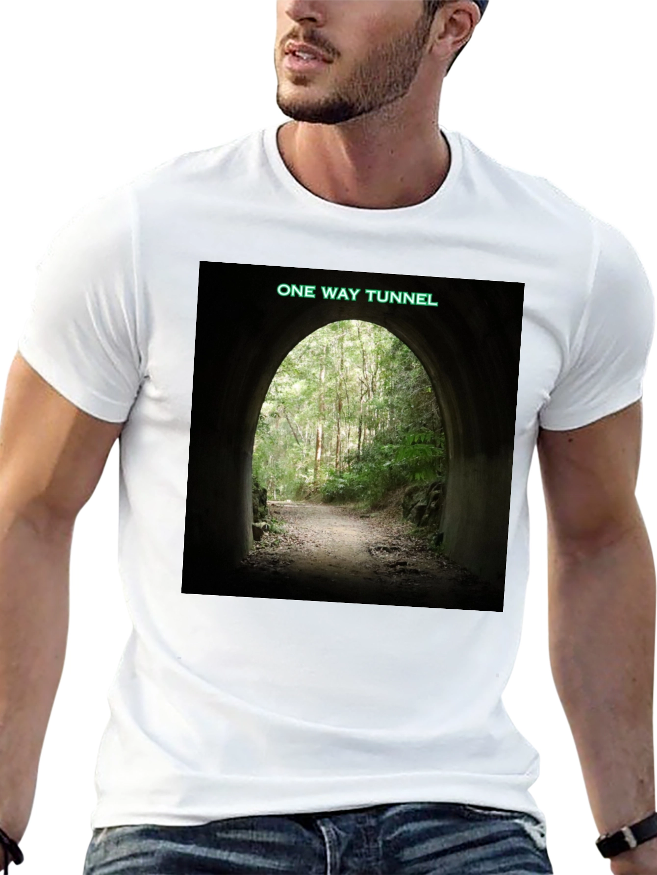 One Way Tunnel Black T-Shirt - Nature Adventure