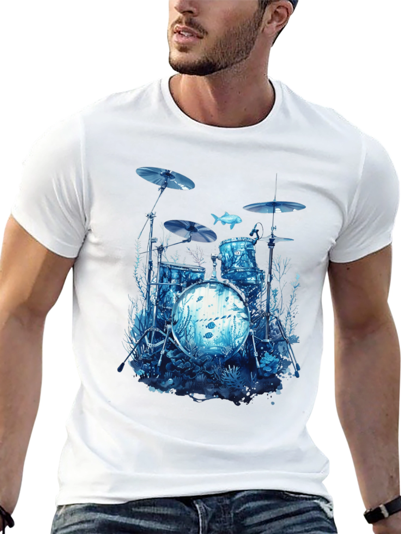 Ocean Drum Set Graphic T-Shirt