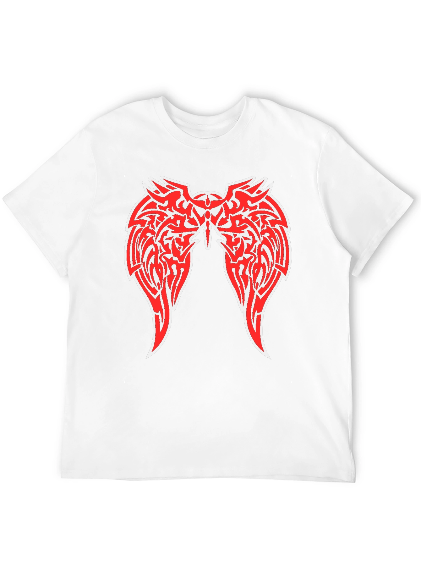 Black Graphic Tee - Red Winged Design