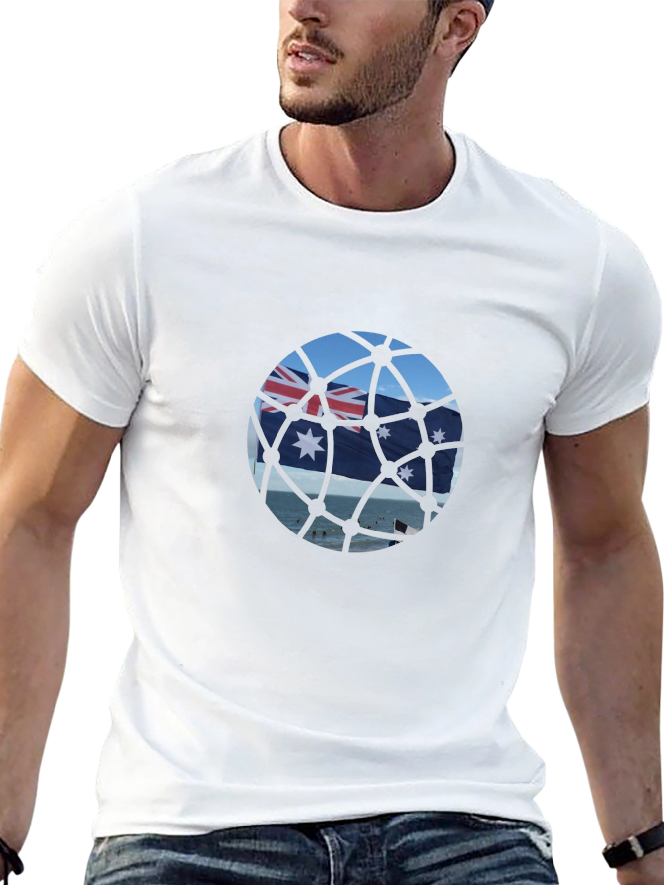 Aussie Flag T-Shirt - Black Cotton Tee